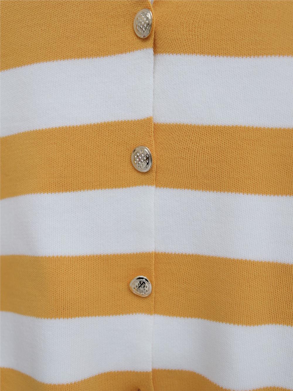 Ringelli Metal Buttoned Short Cardigan - Mustard-109-1032-R08