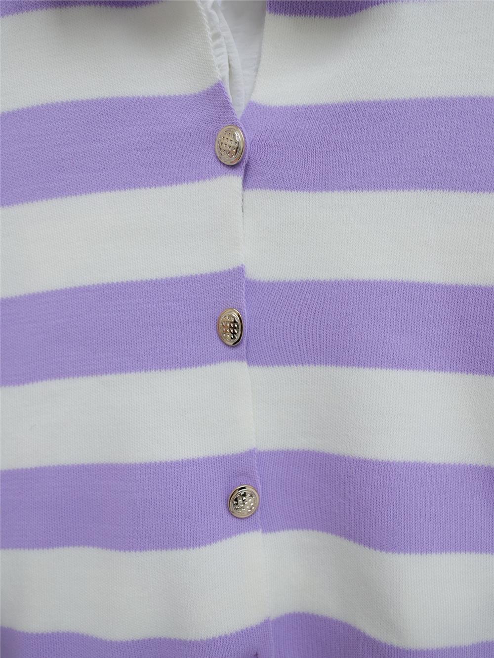 Ringelli Metal Buttoned Short Cardigan -Lilac-109-1032-R42