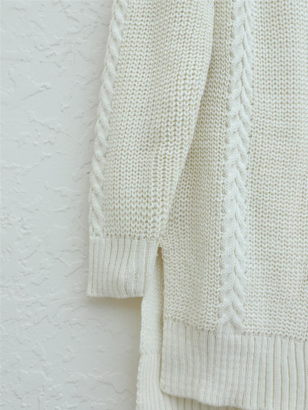 Braided Pompom Knitwear Tunic - Cream-109-0735-R28