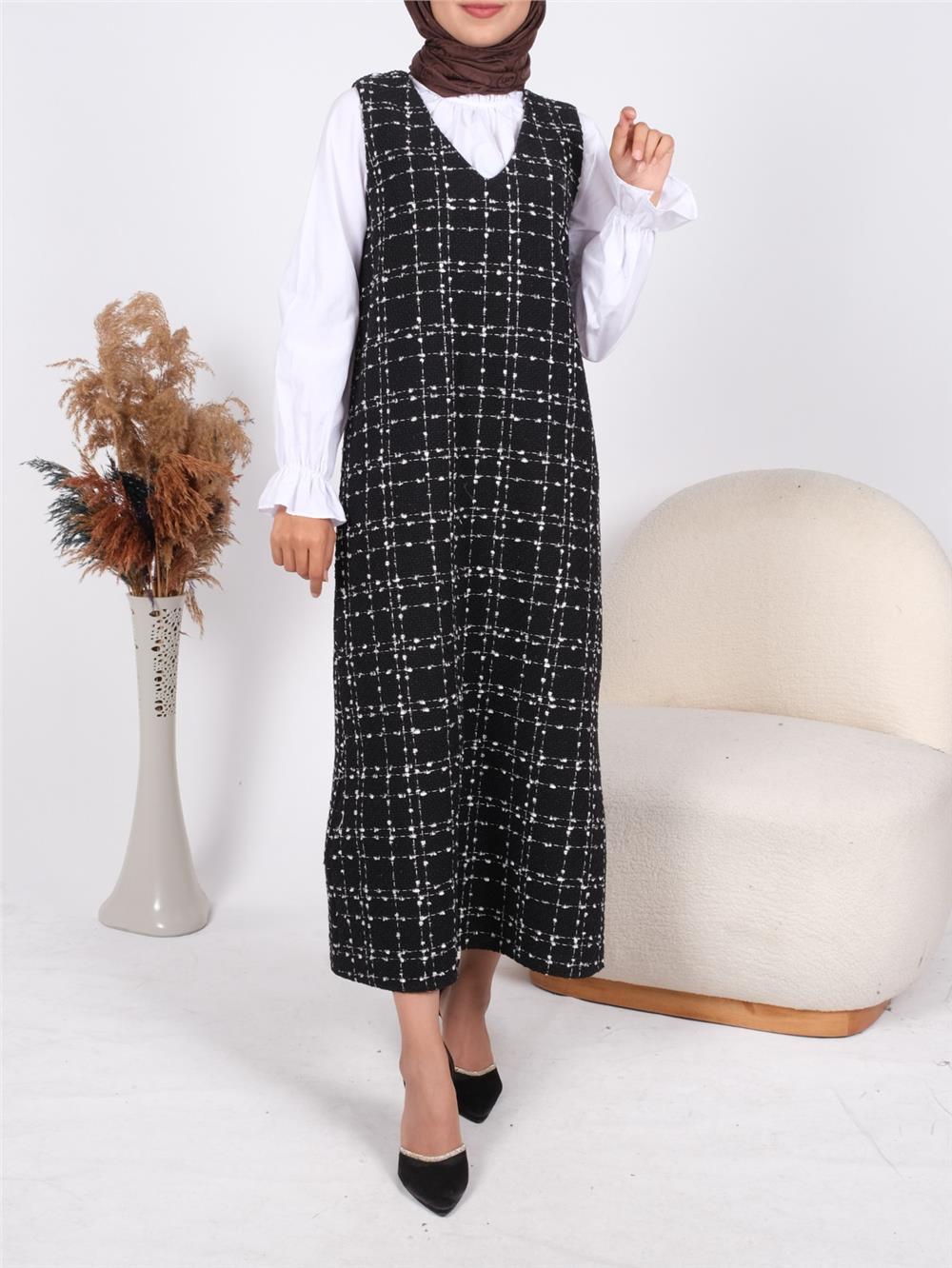 V-Neck Tweed Gilet -General-111-61091-R38