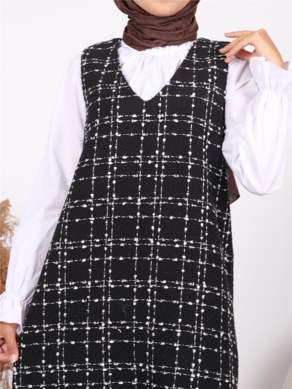 V-Neck Tweed Gilet -General-111-61091-R38