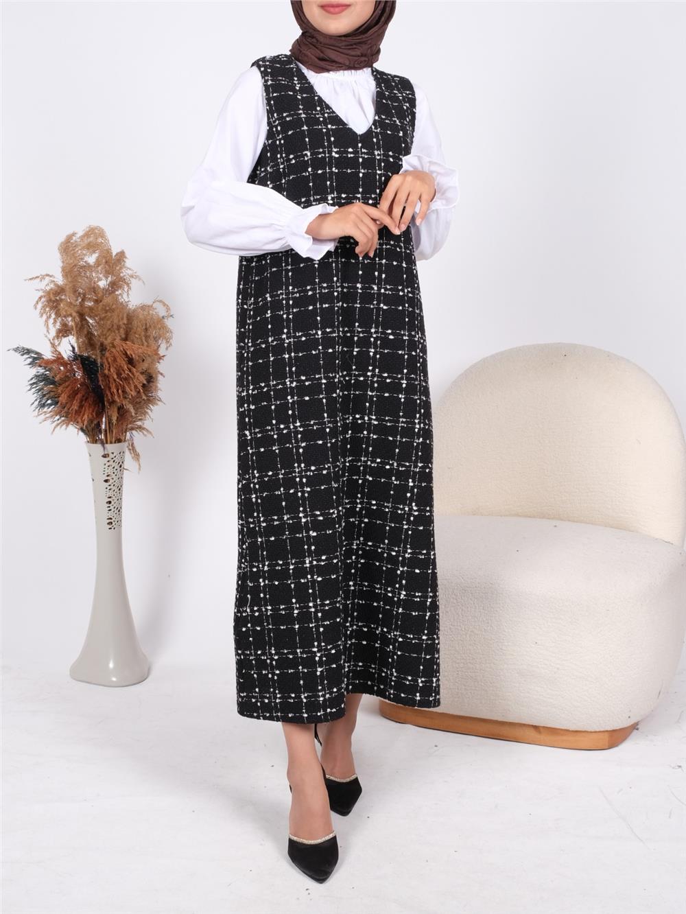 V-Neck Tweed Gilet -General-111-61091-R38