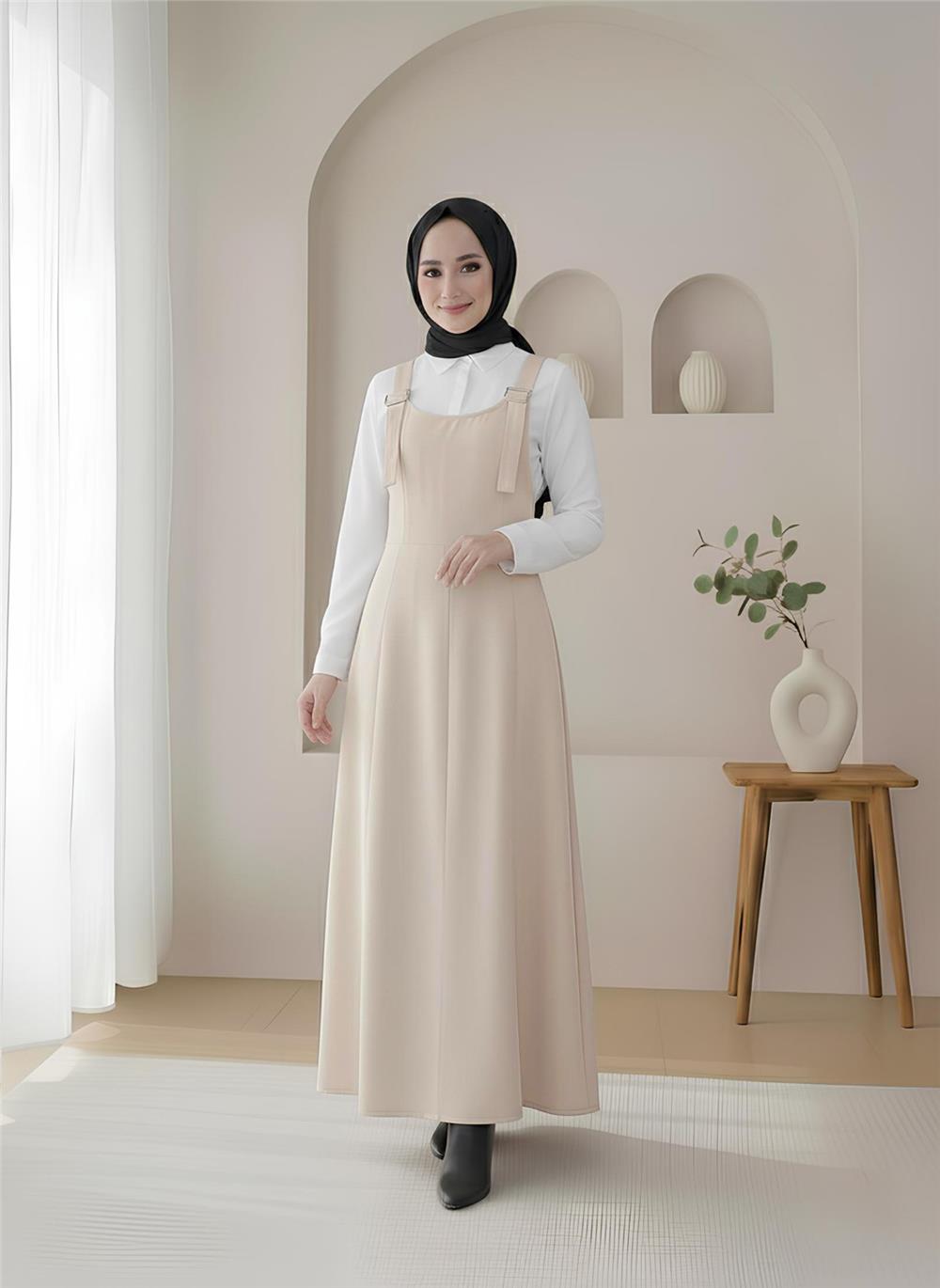 Yarım Fermuarlı Gabardin Jile  -Taş-362-4289-R43
