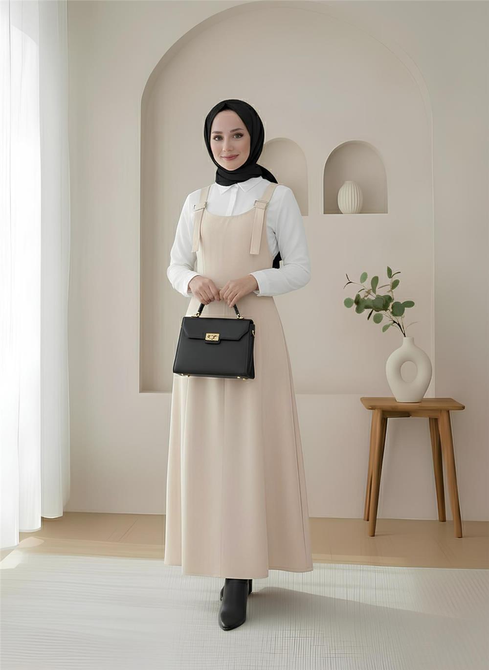 Yarım Fermuarlı Gabardin Jile  -Taş-362-4289-R43