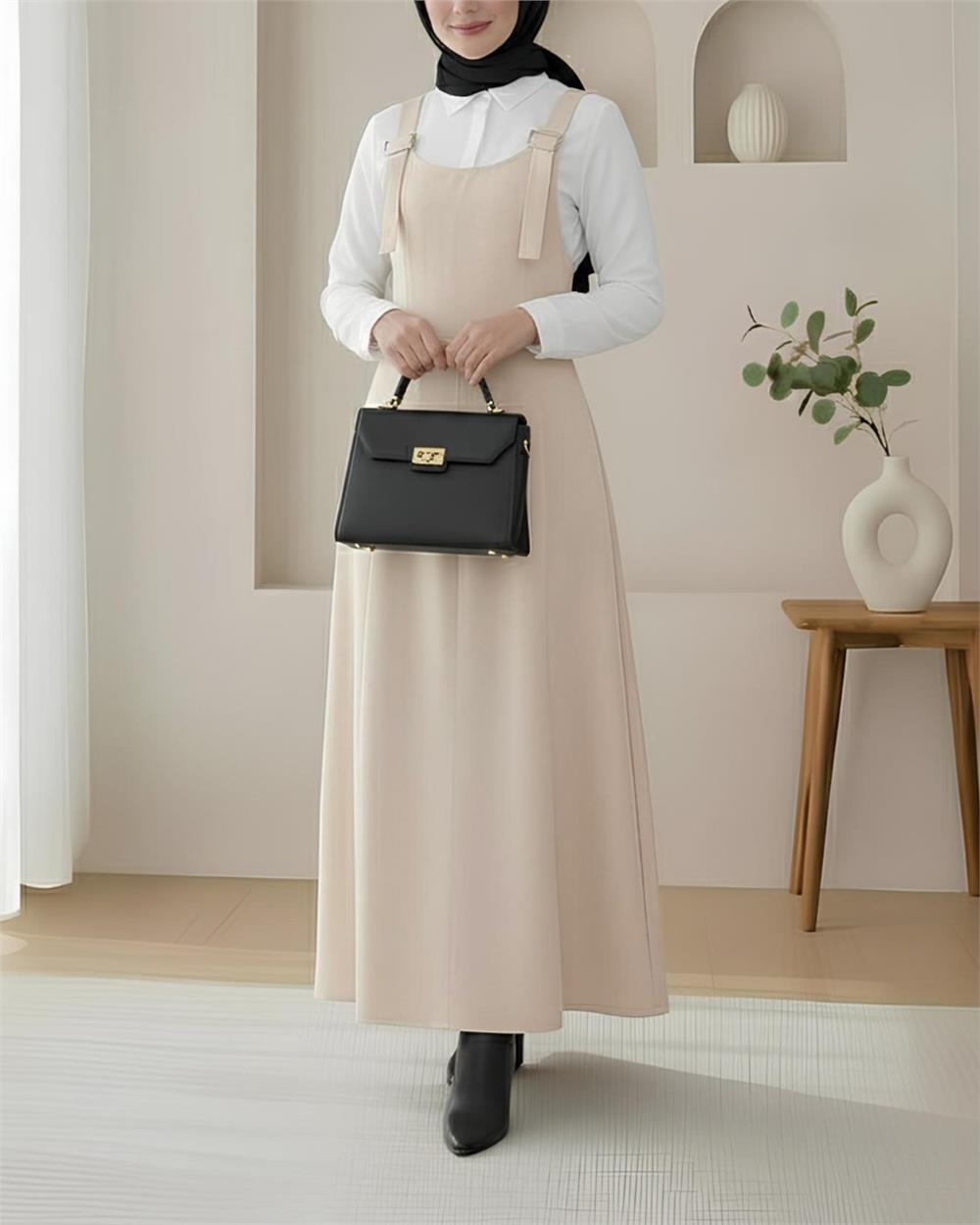 Yarım Fermuarlı Gabardin Jile  -Taş-362-4289-R43