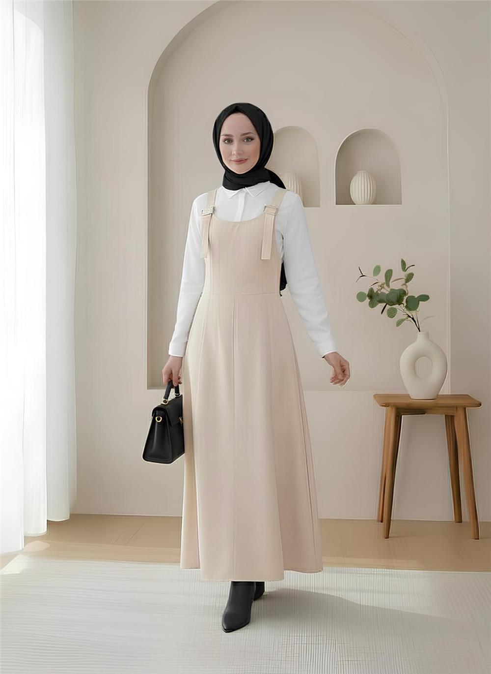 Yarım Fermuarlı Gabardin Jile  -Taş-362-4289-R43