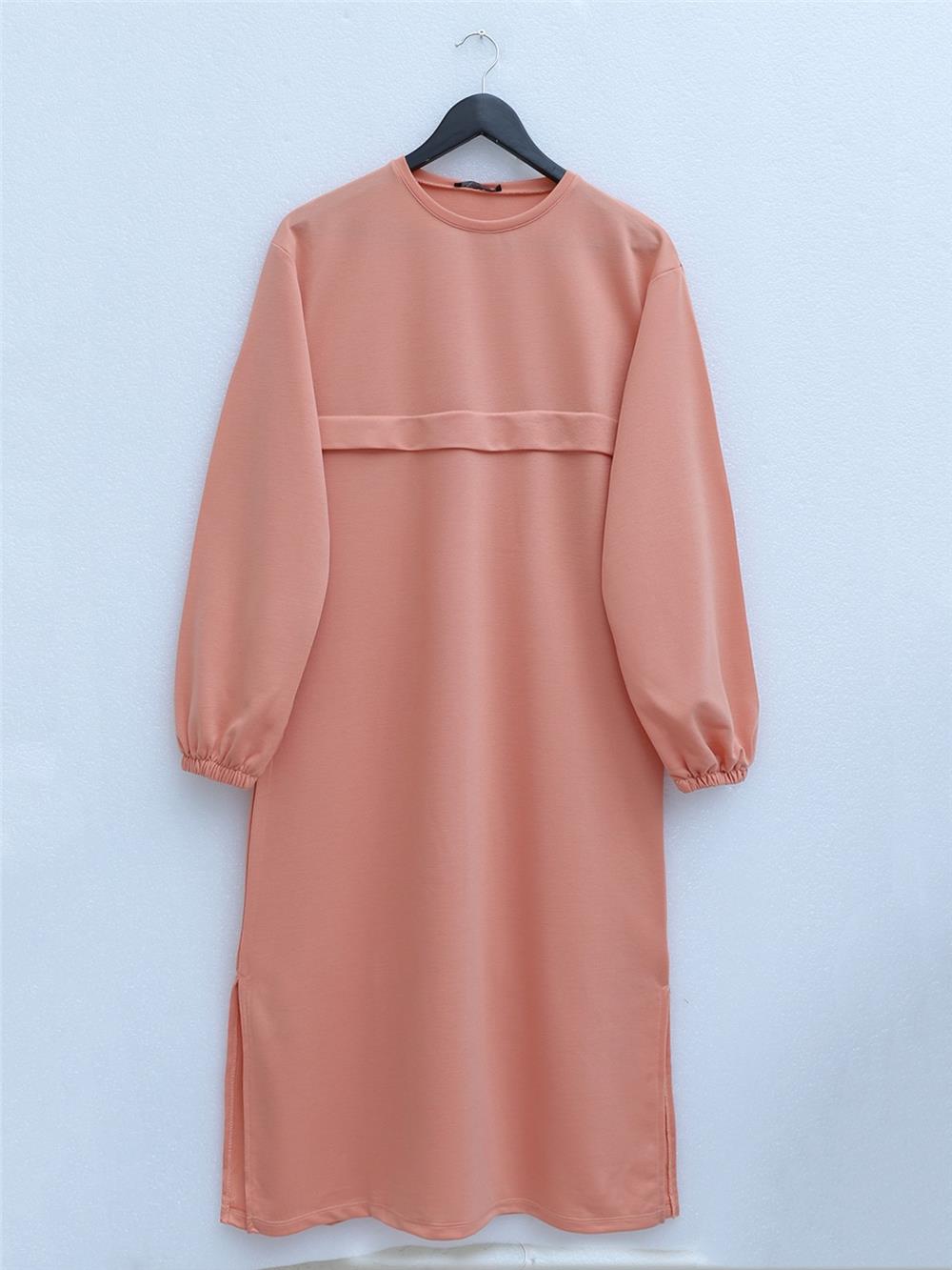 Round Neck Top Long Two Thread Combed Cotton Suit -Yavruağzı-349-6001-R77