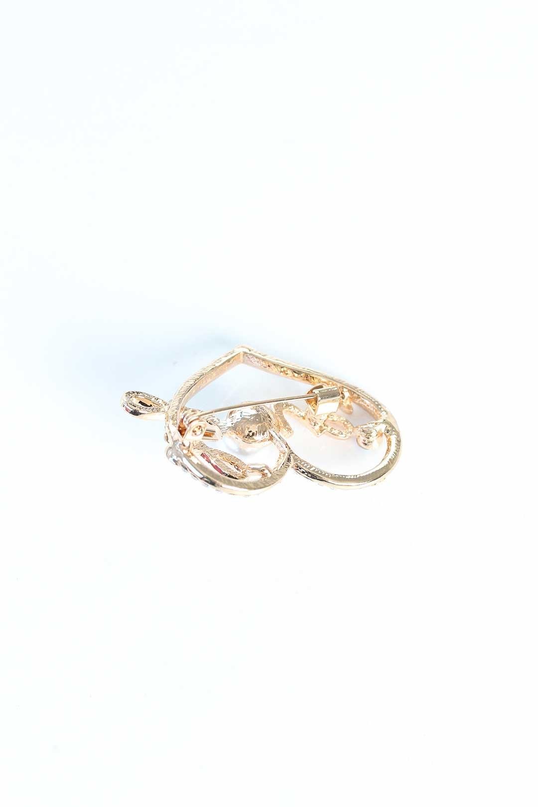 Zirkon Taşlı Metal Broş