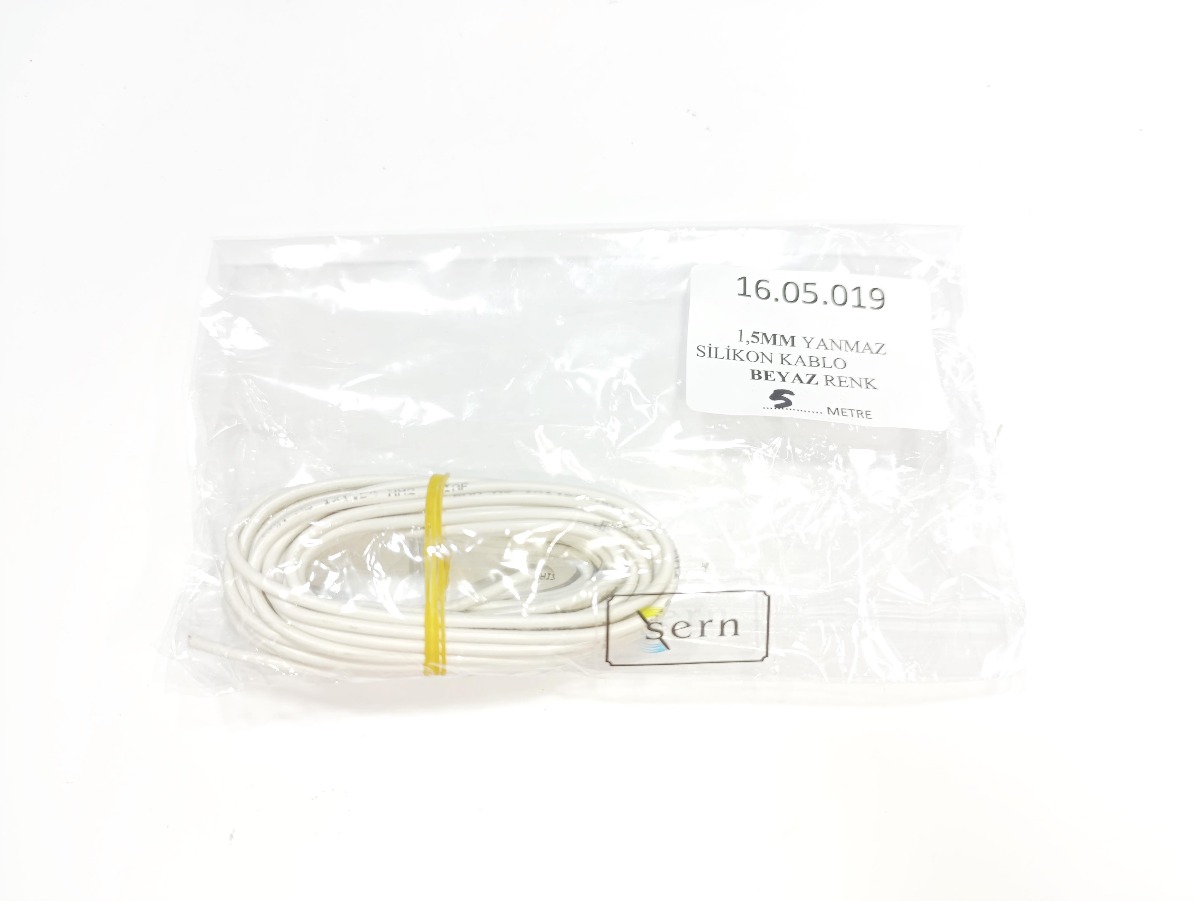 1,5mm 5metre Yanmaz Silikon Kablo TTR BEYAZ Renk