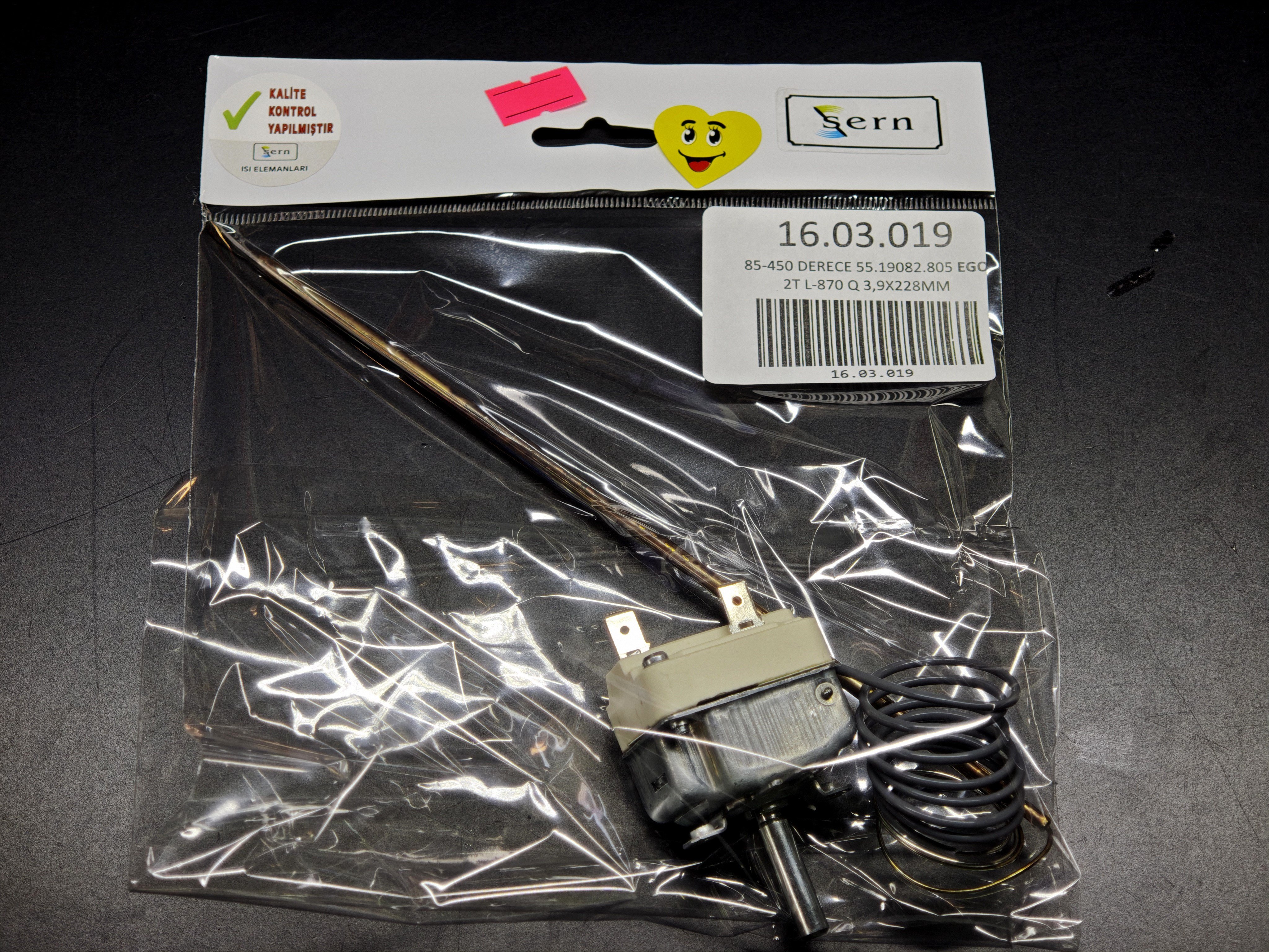 85-450 Derece EGO Kuyruklu Termostat 55.19082.805 2T L-870 Q3,9X228MM