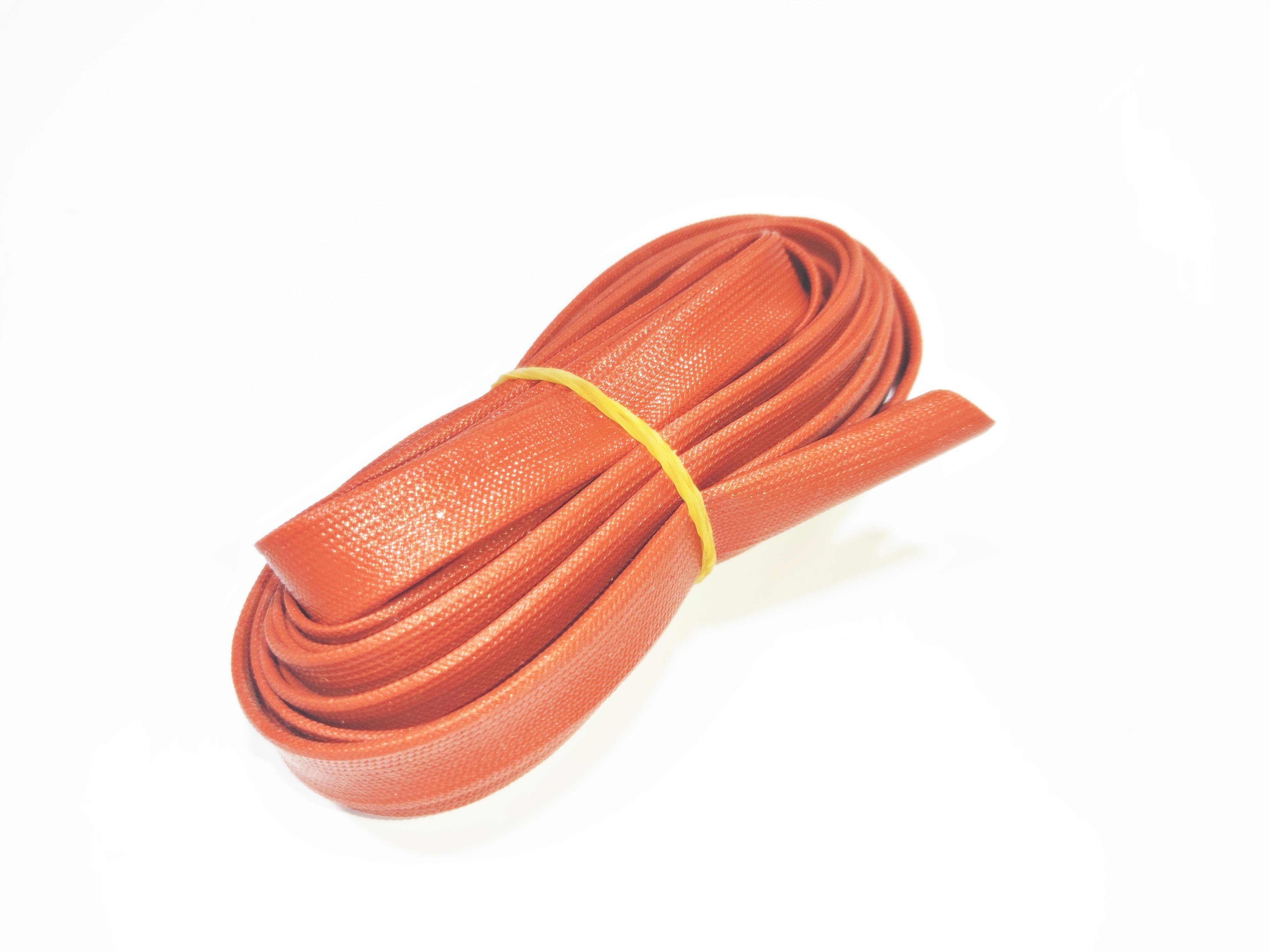 8mm H Class Cam Elyaf Örgü Silikon İzoleli Makaron 5 metre, Çalışma -60/+250 Derece 