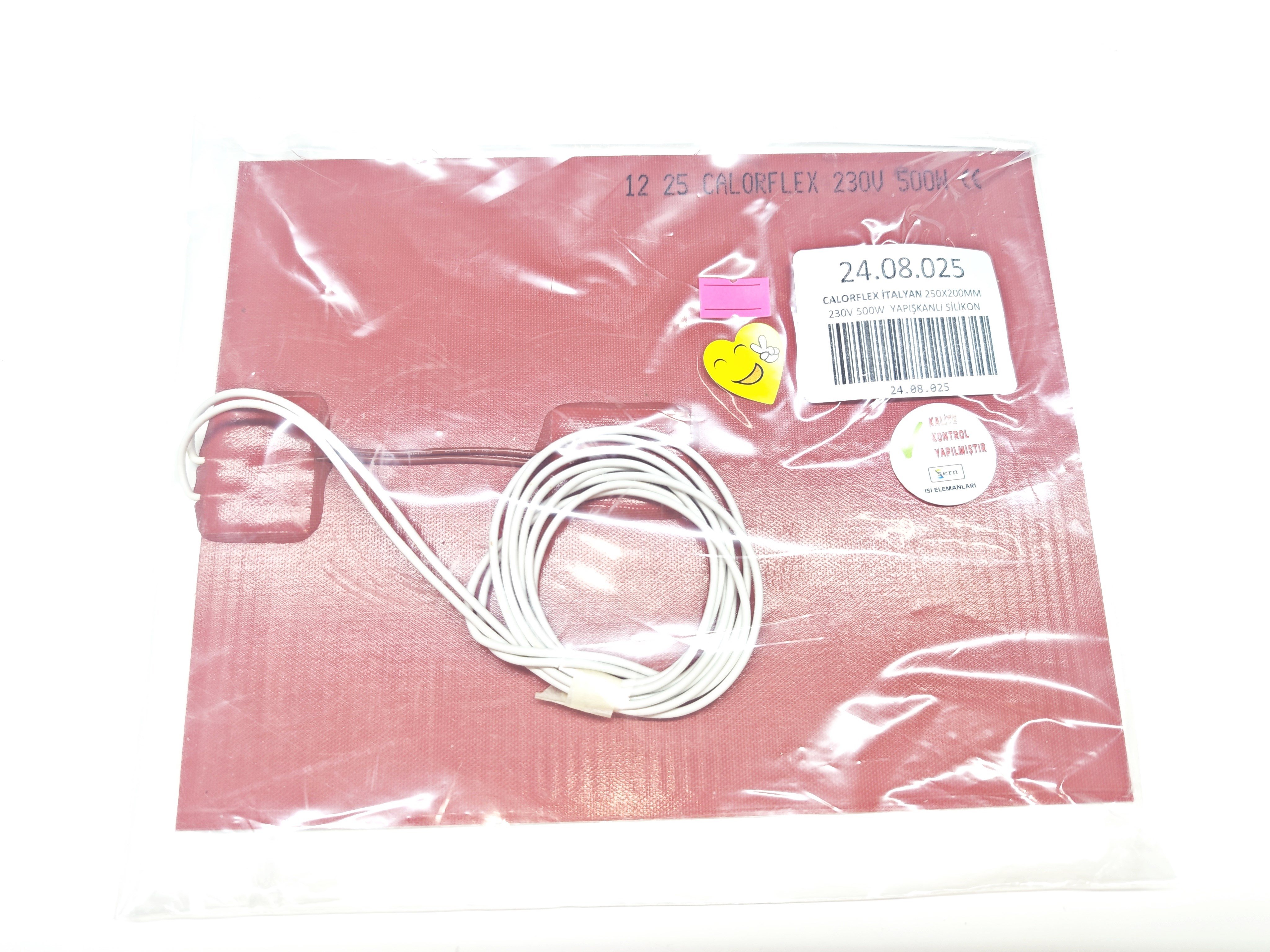 Calorflex İtalyan Açık Büfe Silikon Rezistans 250x200 mm 230V 500W Yapışkanlı Termikli Isıtıcı
