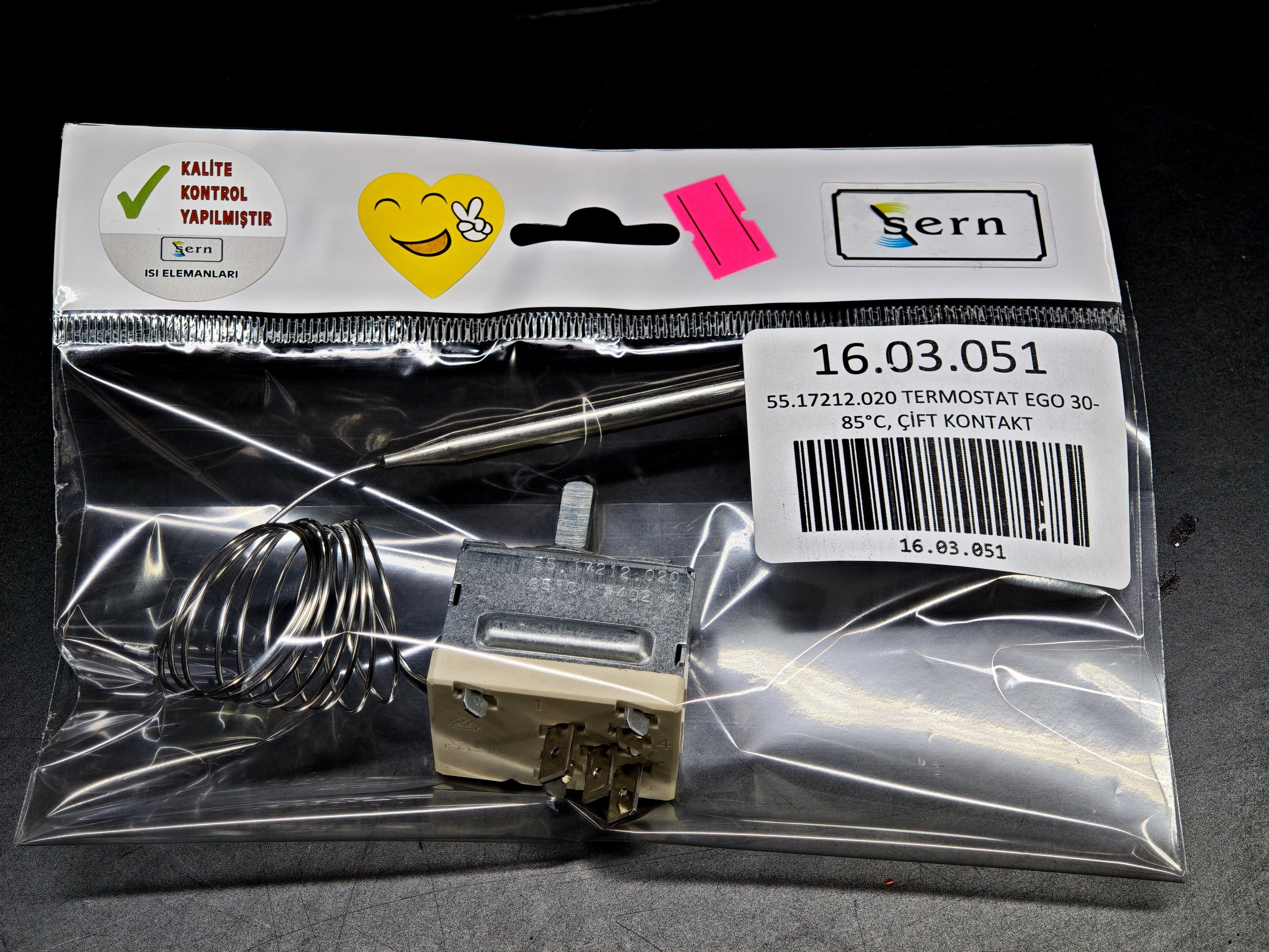 EGO 55.17212.020 30-85°C Monofaze Çift Kontak Termostat 220V