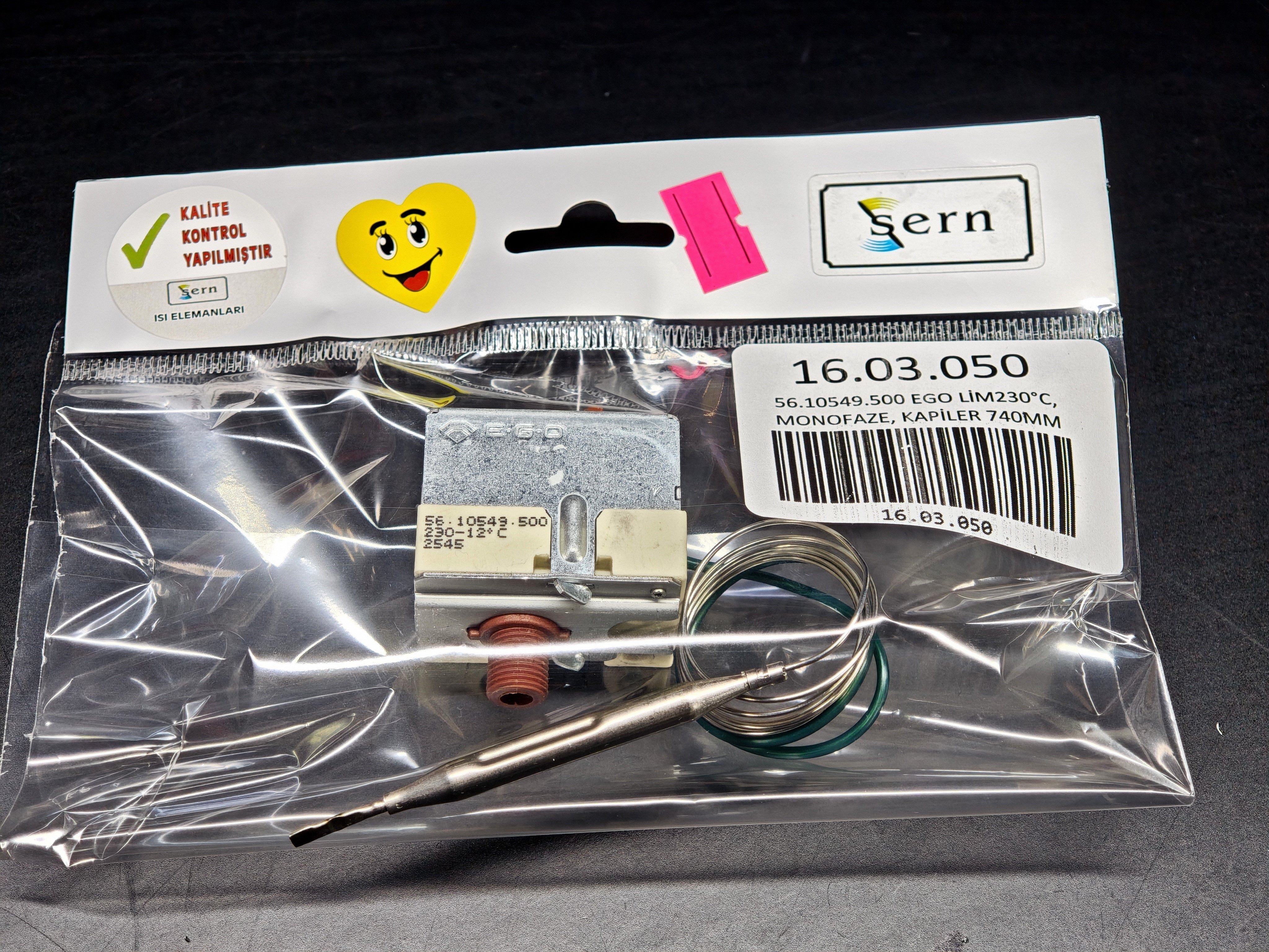 EGO 56.10549.500 230°C Monofaze Limitör Termostat 740mm Kapiler