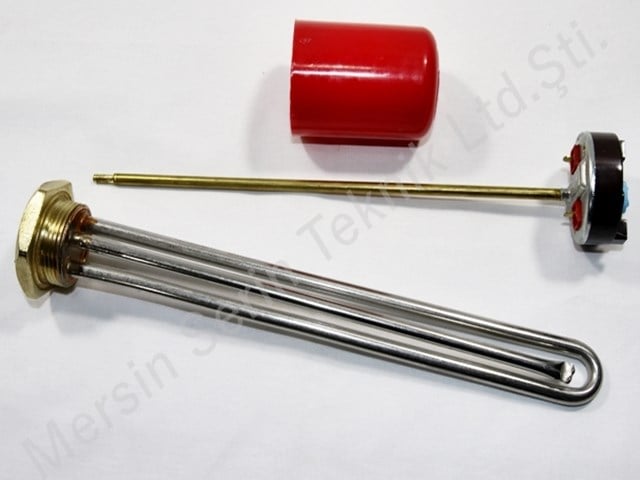 Güneş Enerji Isıtıcı Rezistansı 30cm Krom 2000W+Termostat+Kapak