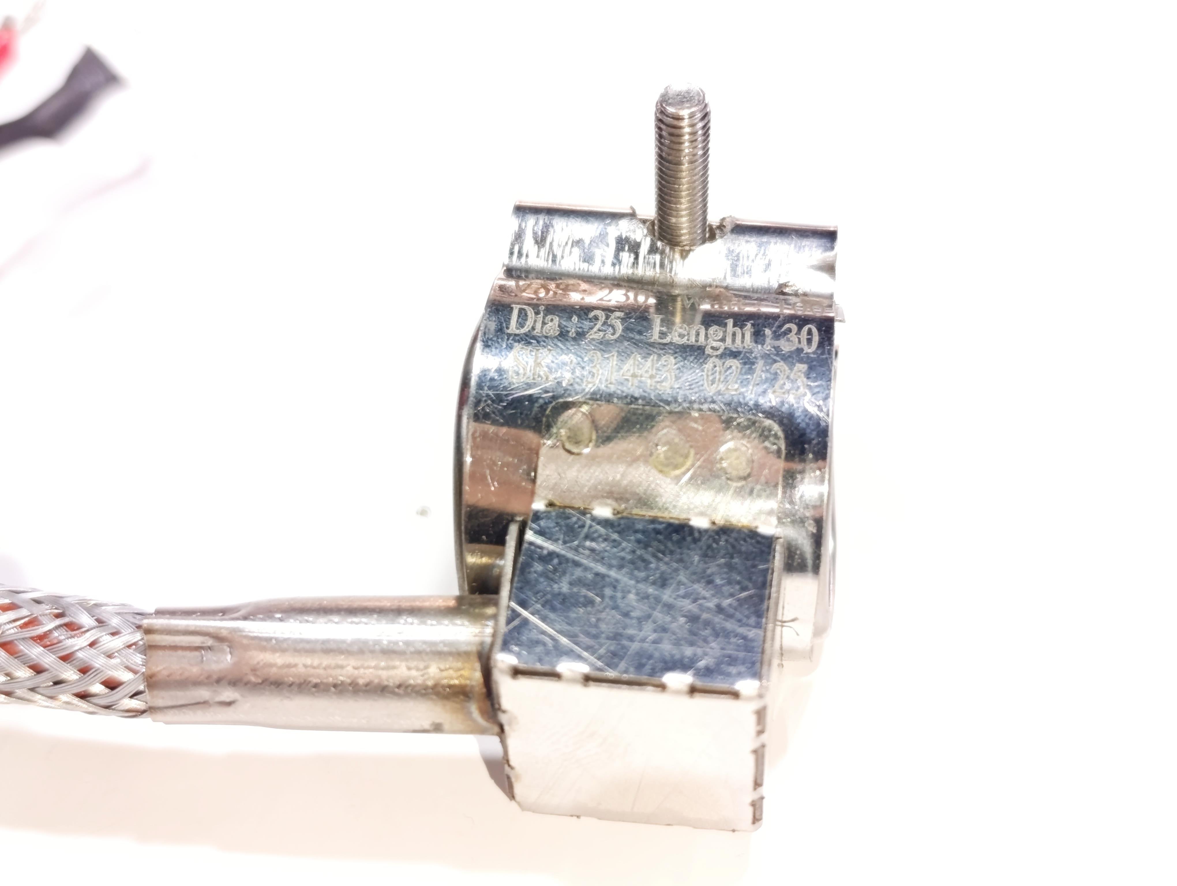 Kelepçe Meme Rezistans 25mm Çap-30mm Boy-100W-230V Zırhlı Kablolu