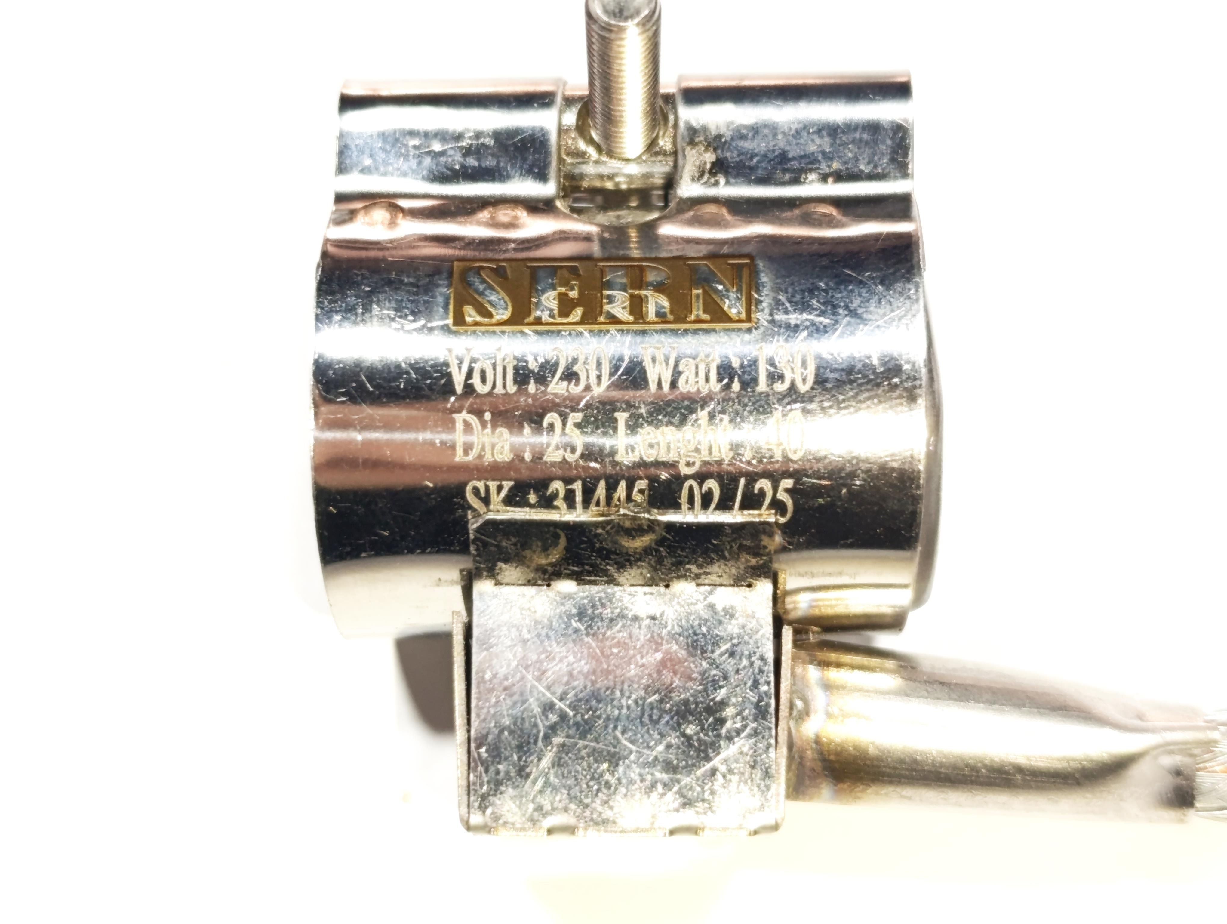 Kelepçe Meme Rezistans 25mm Çap-40mm Boy-130W-230V Zırhlı Kablolu