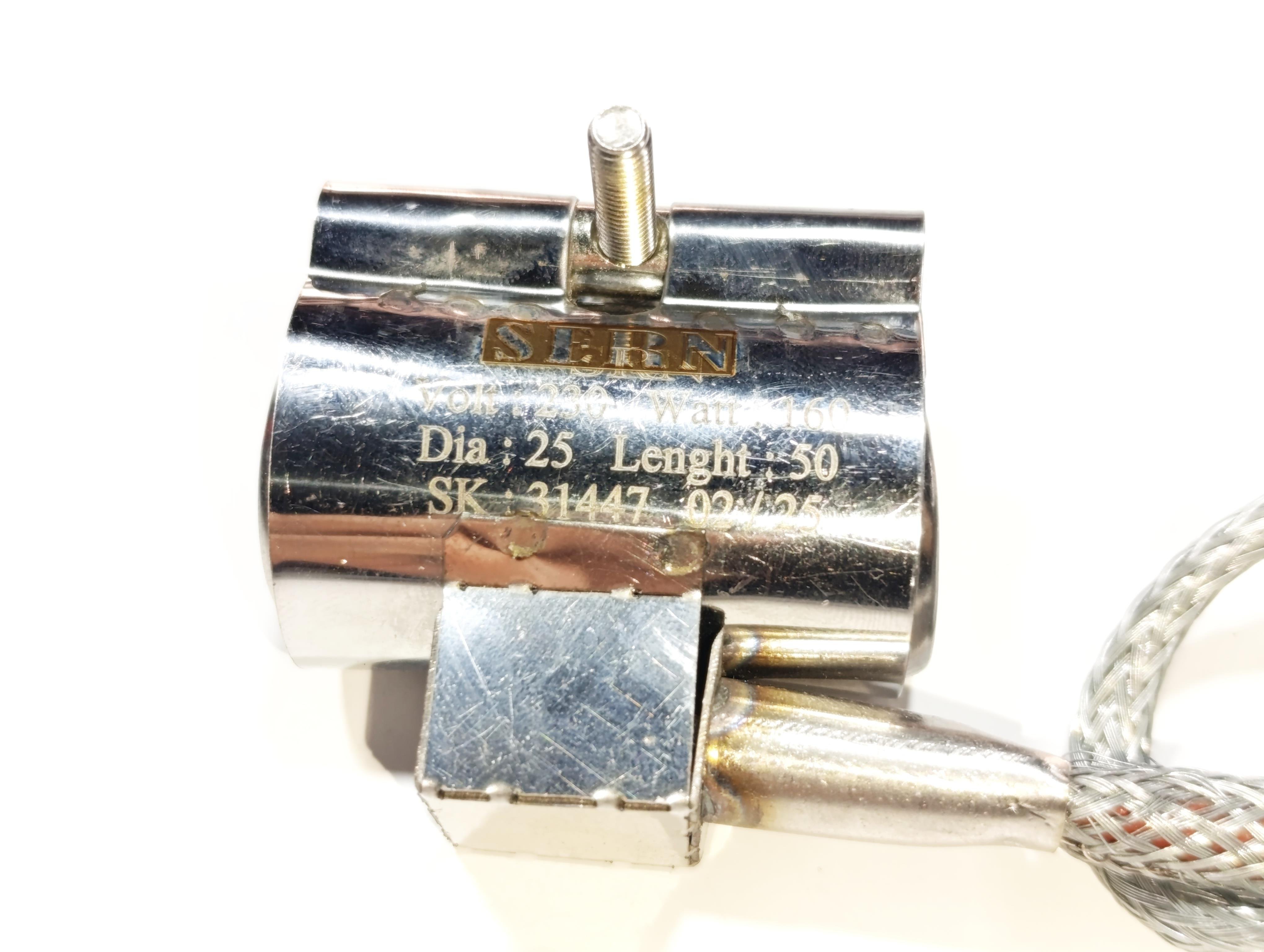 Kelepçe Meme Rezistans 25mm Çap-50mm Boy-160W-230V Zırhlı Kablolu