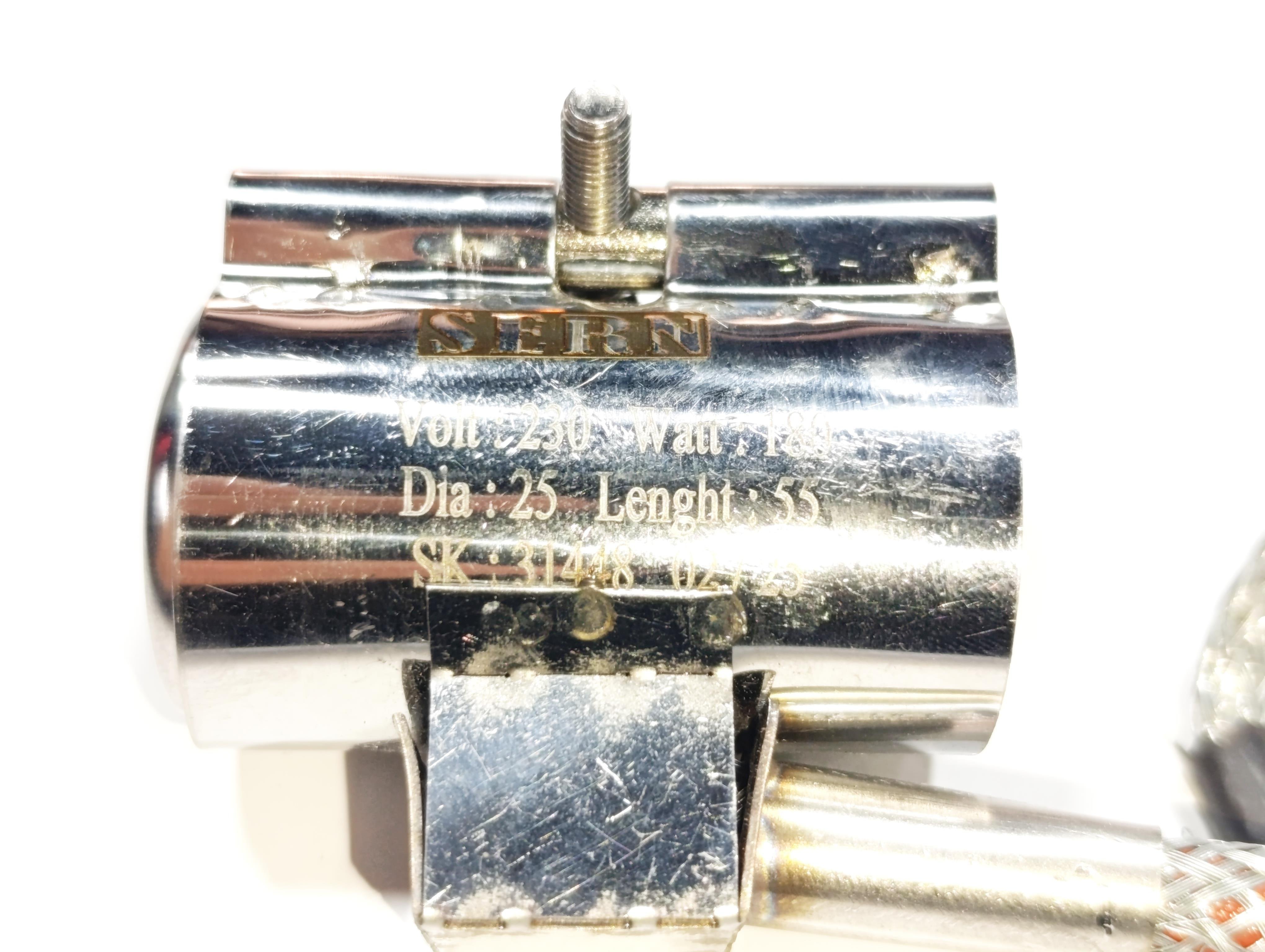 Kelepçe Meme Rezistans 25mm Çap-55mm Boy-180W-230V Zırhlı Kablolu