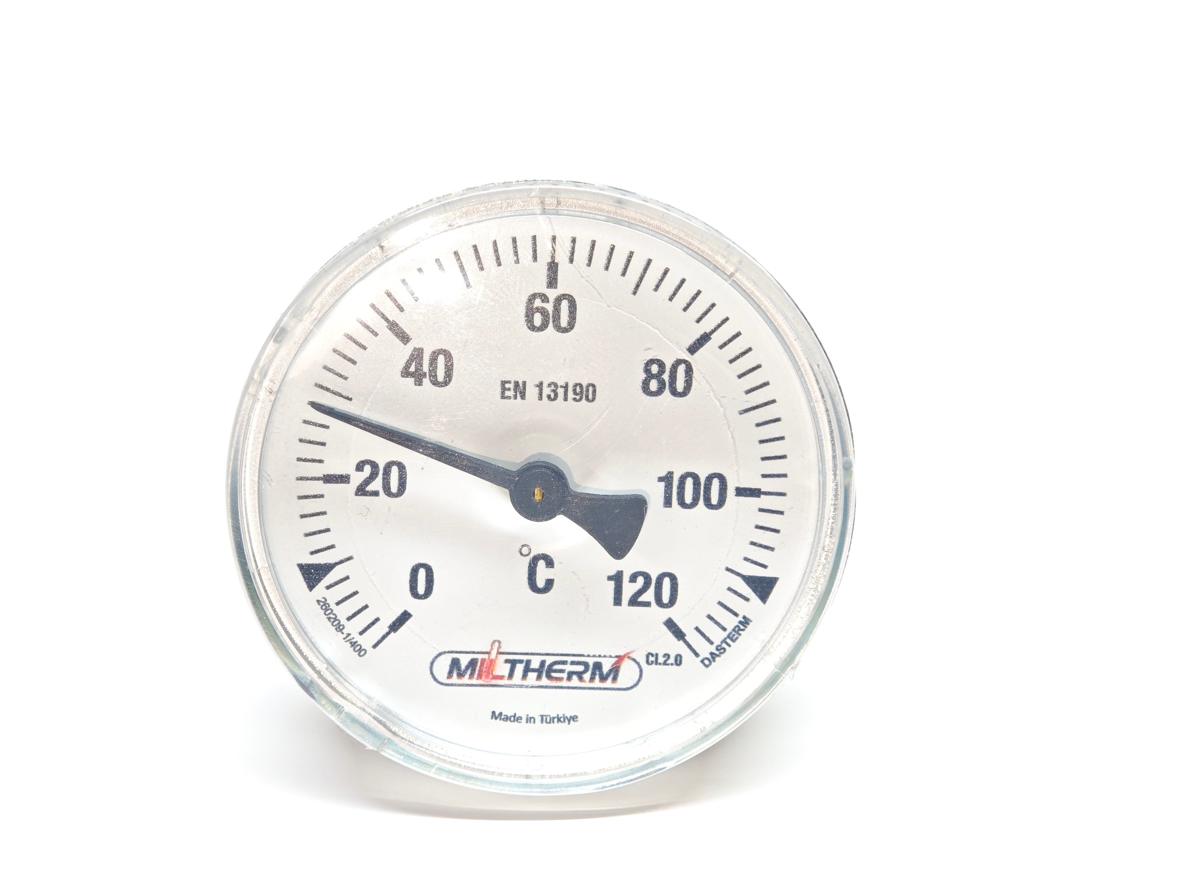 MILTHERM Bi-Metal Termometre 0/+120°C Ø63mm 5cm Arka Bağlantı G1/2