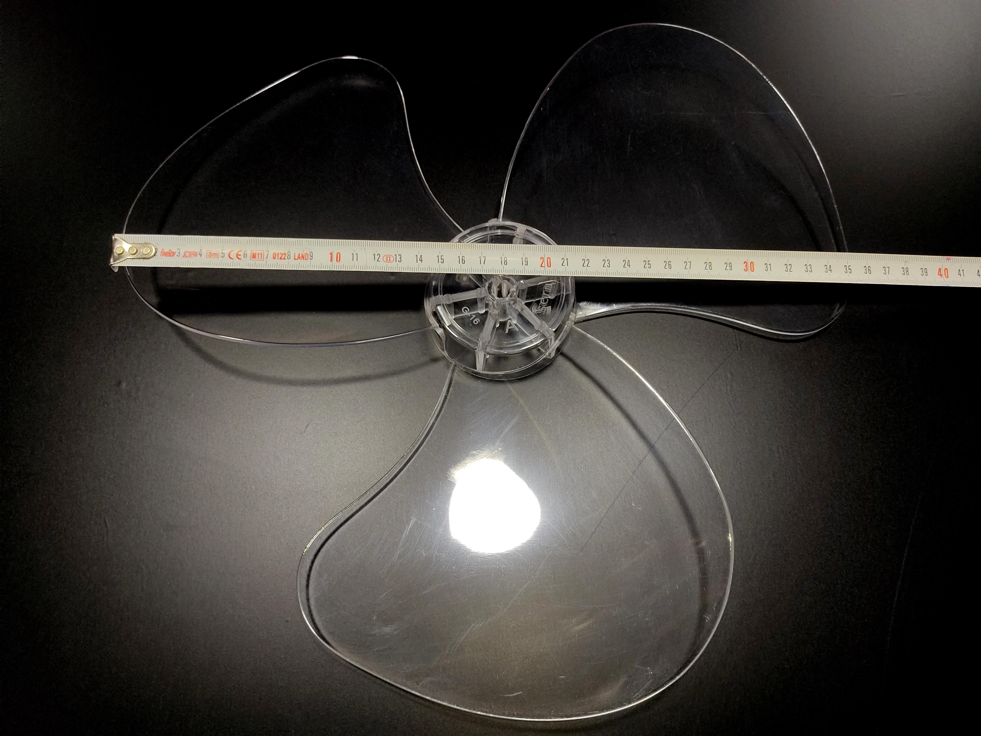 Vantilatör Pervanesi  3 kanat Sert 36Cm Şeffaf 16inç