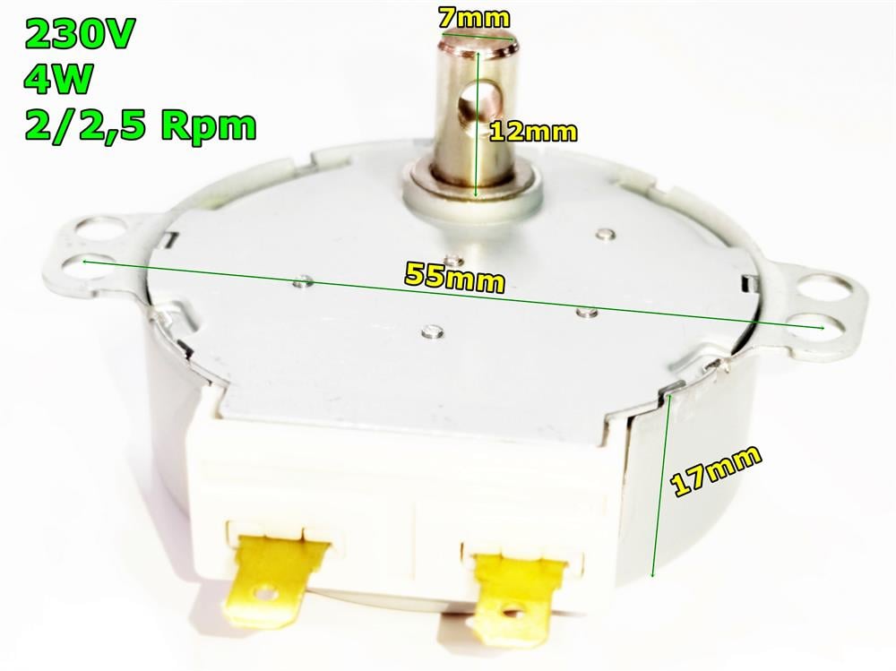 Vantilatör Salınım Motoru Soketli 4W 2/2,5rpm 230V