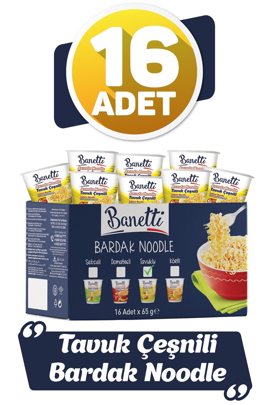 Banetti Bardak Noodle Tavuk Çeşnili 16 Adet