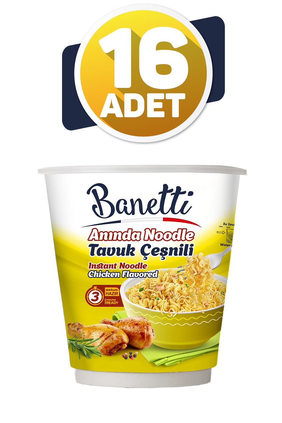 Banetti Bardak Noodle Tavuk Çeşnili 16 Adet