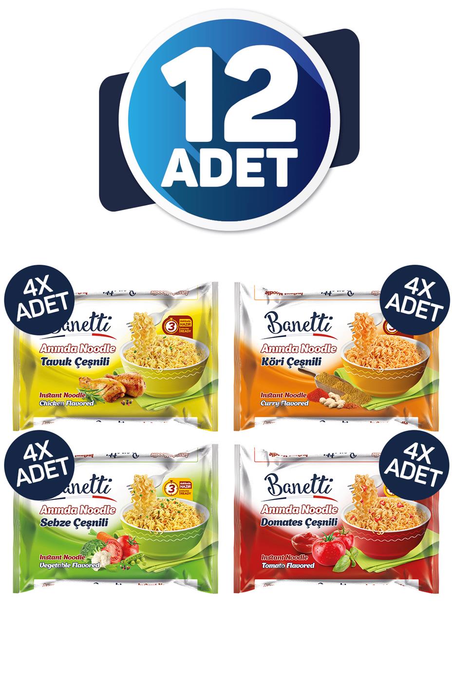 Banetti Poşet Noodle Karışık 12 Adet