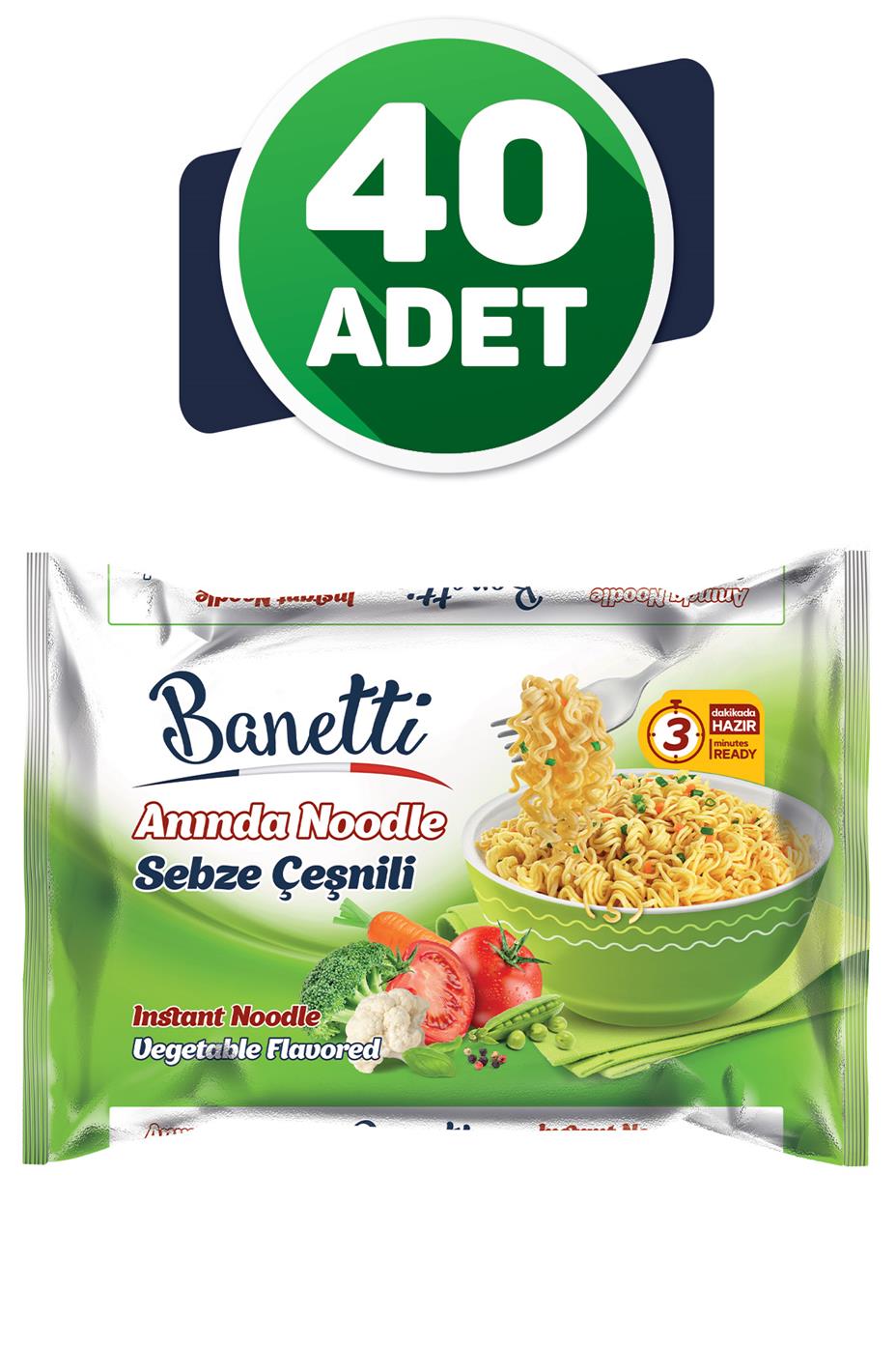 Banetti Poşet Noodle Sebze Çeşnili 40 Adet
