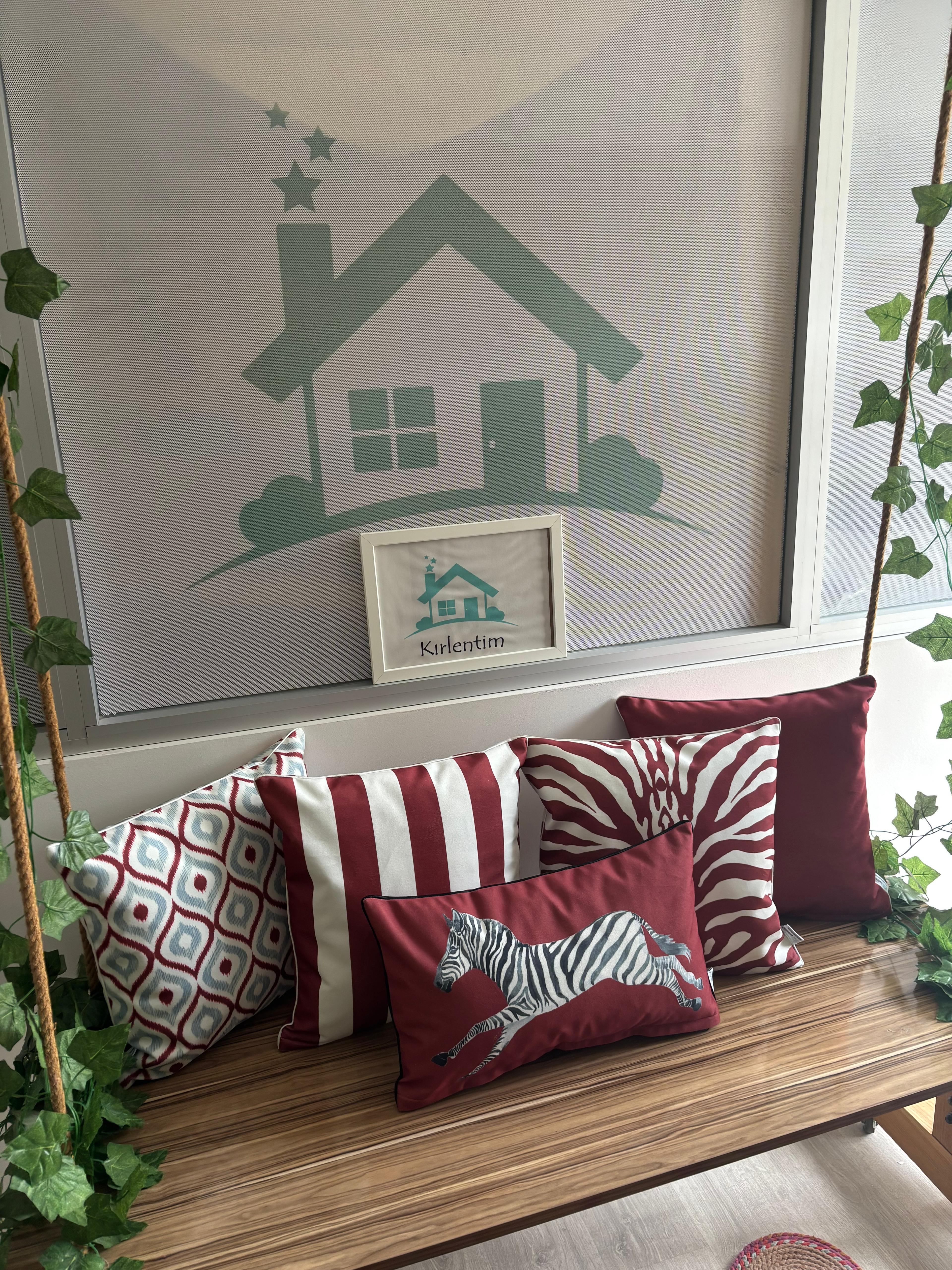 BORDO-ZEBRA-ÇİZGİLİ-GEOMETRİK-DÜZ- 5Lİ KOMBİN SET