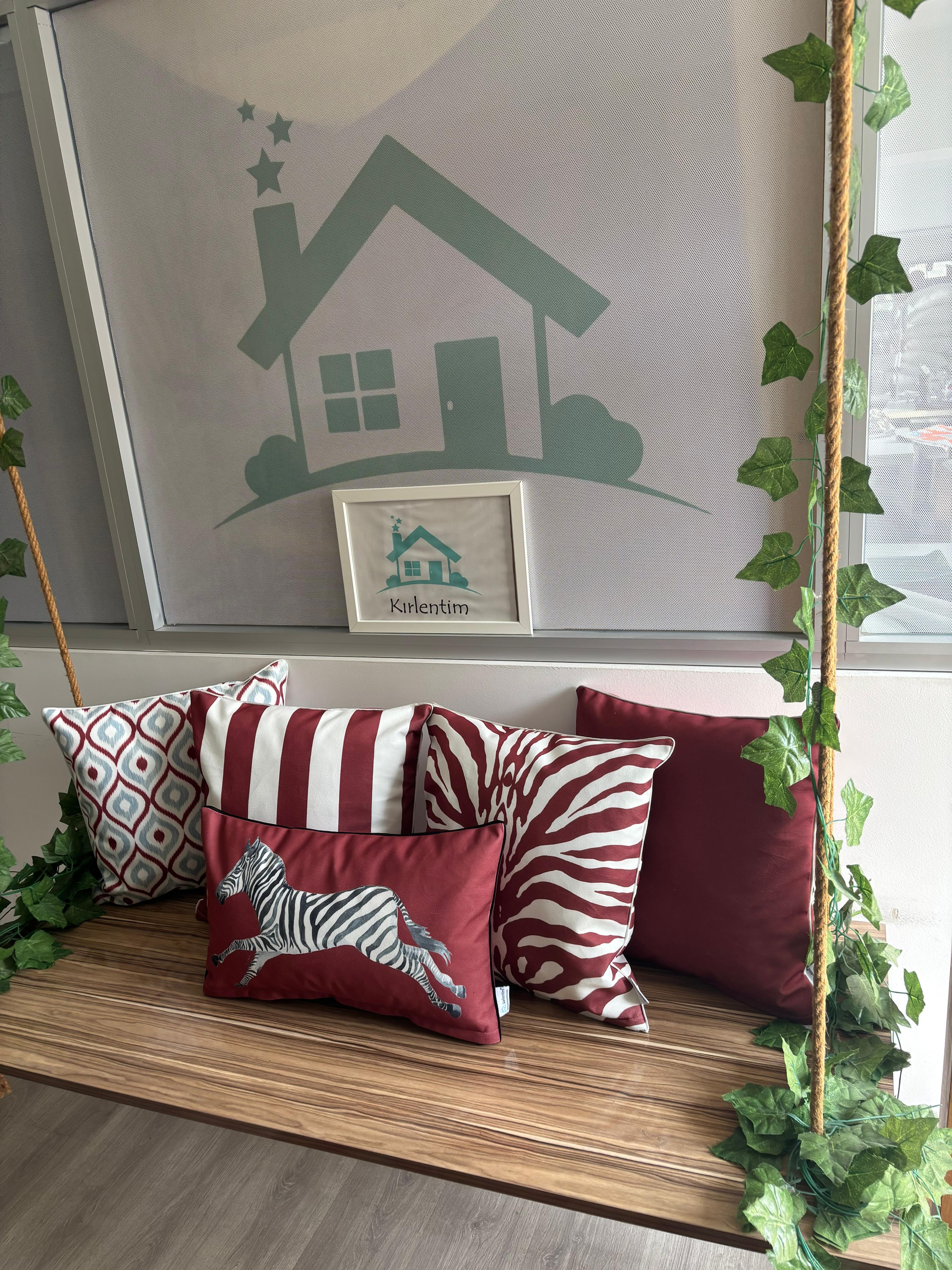 BORDO-ZEBRA-ÇİZGİLİ-GEOMETRİK-DÜZ- 5Lİ KOMBİN SET