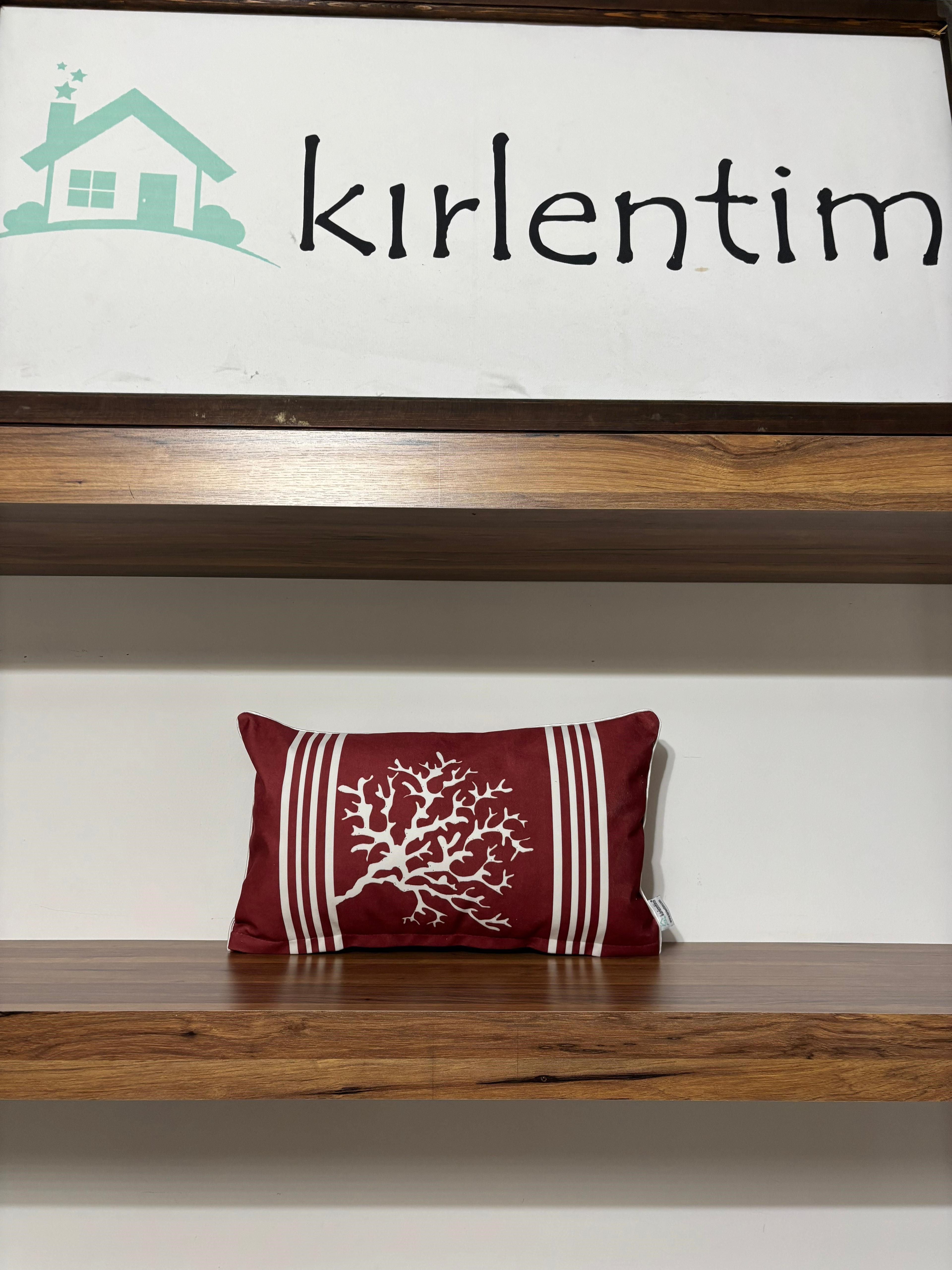 E143 BORDO ZEMİN BEYAZ MERCANLI 30*50 KIRLENT