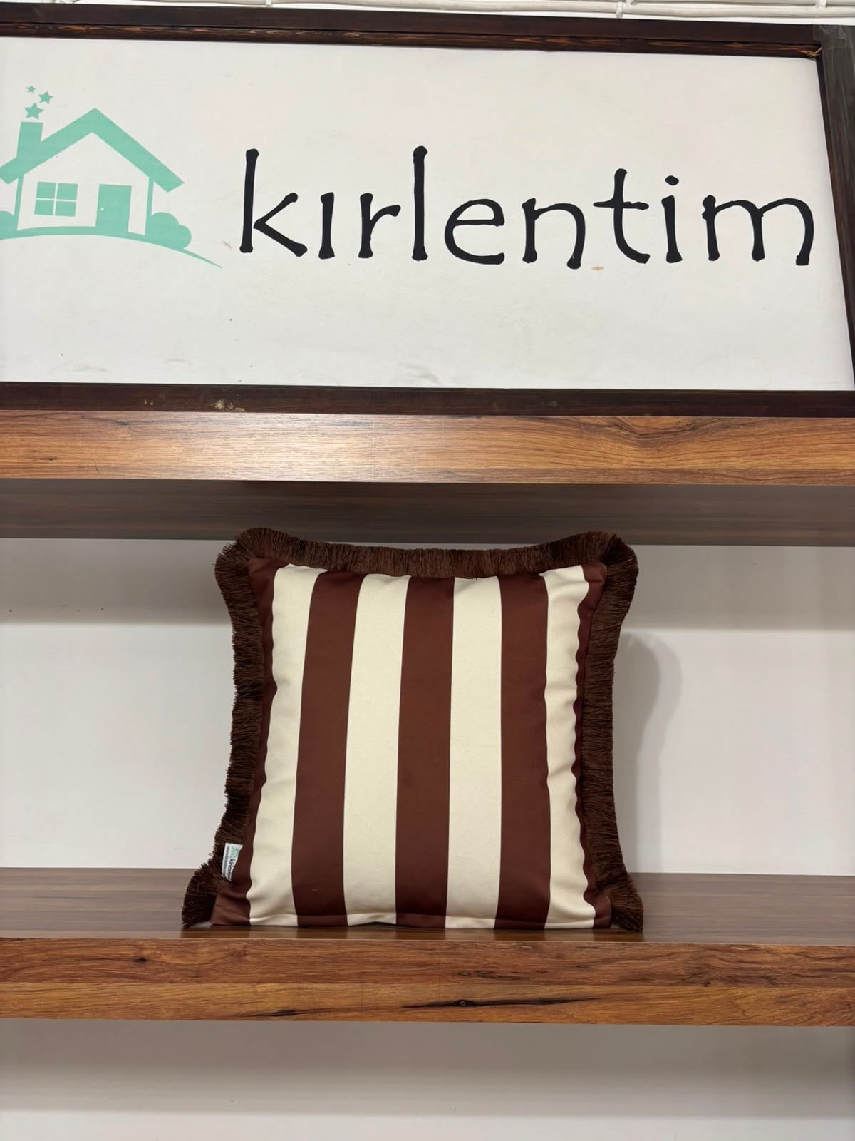 E41 PÜSKÜLLÜ ÇİZGİLİ KAHVE-KREM KIRLENT