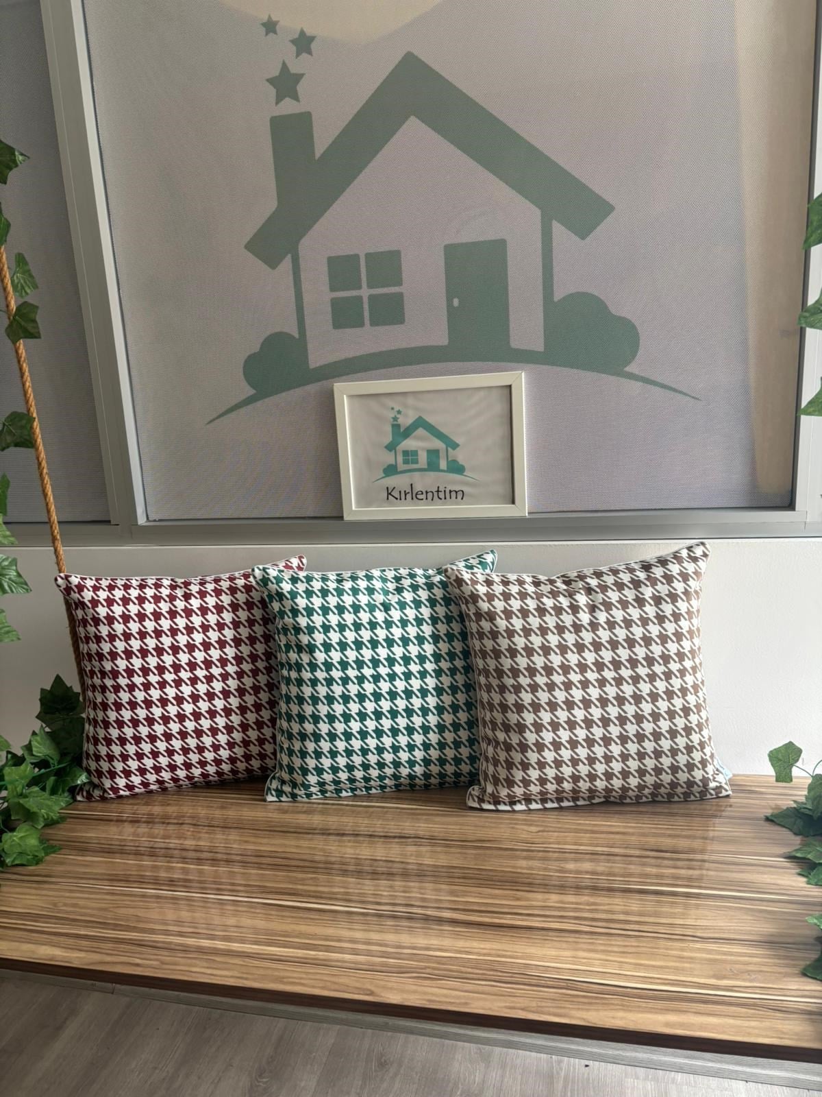 E89A BORDO-YEŞİL-BEJ KAZAYAĞI DESENLİ 3'LÜ KOMBİN