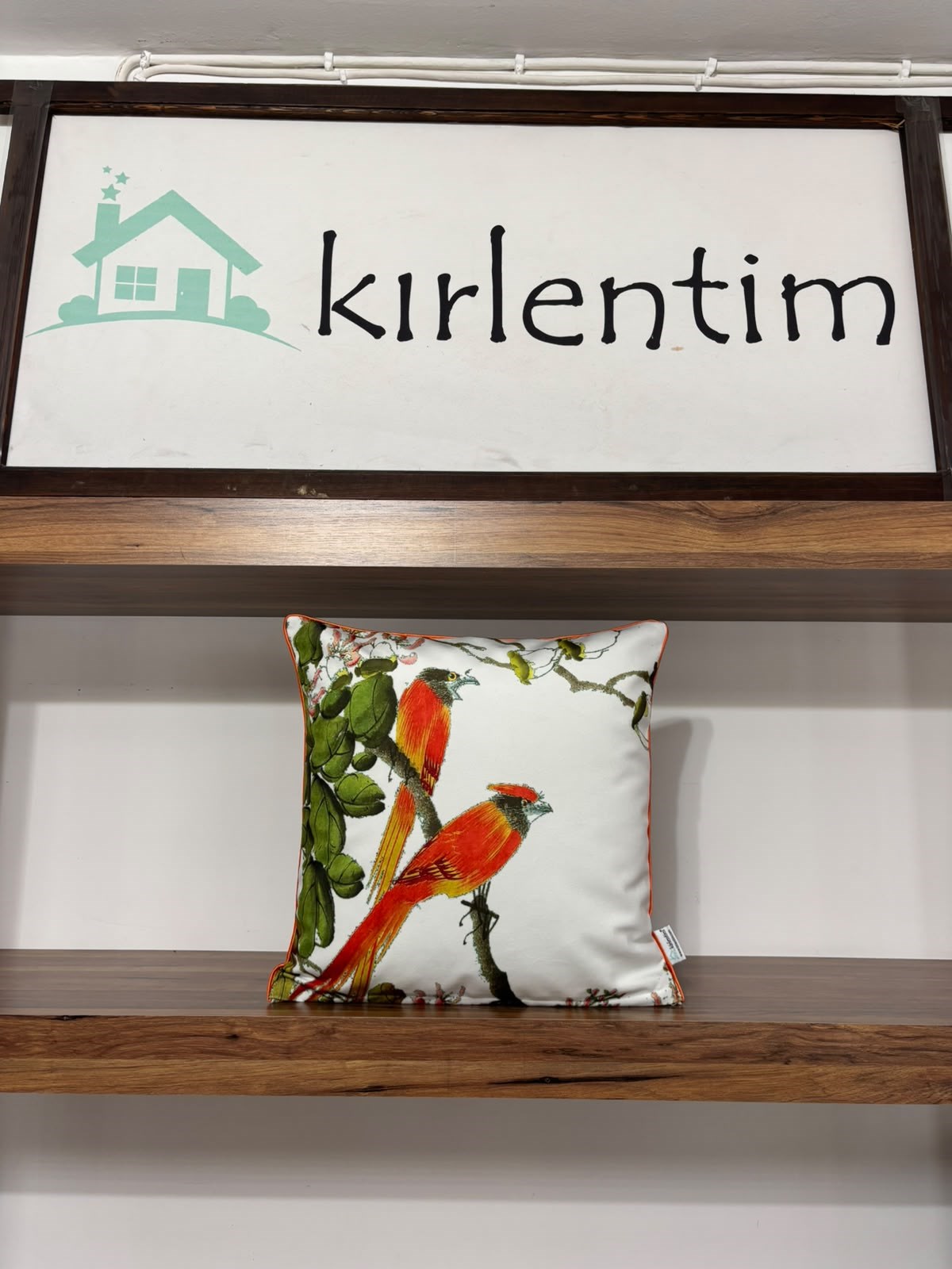 H1216 BEYAZ ZEMİN KUŞLU TROPİKAL KIRLENT