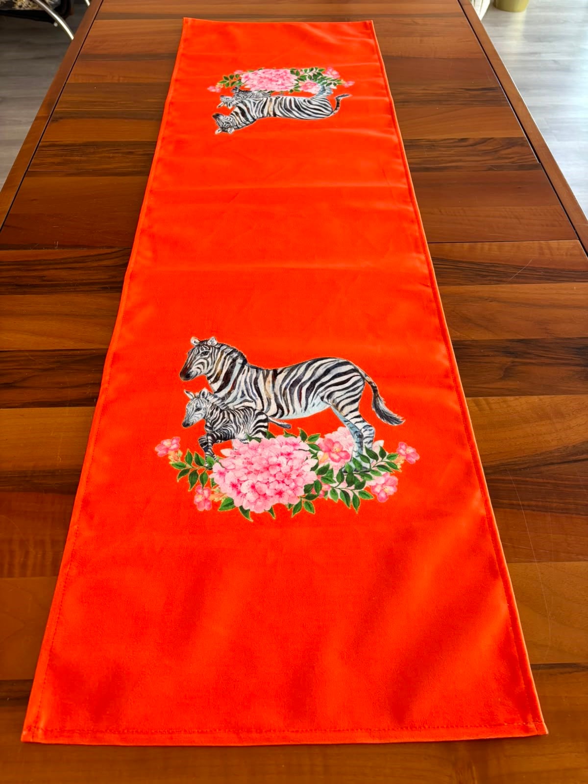 H1225 TURUNCU ZEBRA DESENLİ RUNNER