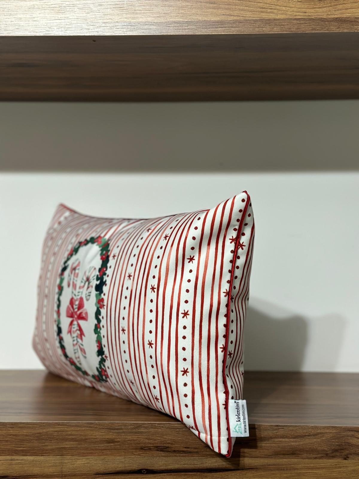 H1260 PEMBE ÇİZGİLİ ÇELENK İÇİNDE RENKLİ BASTON FİYONK KIRLENT RUNNER 3LÜ KOMBİN SET