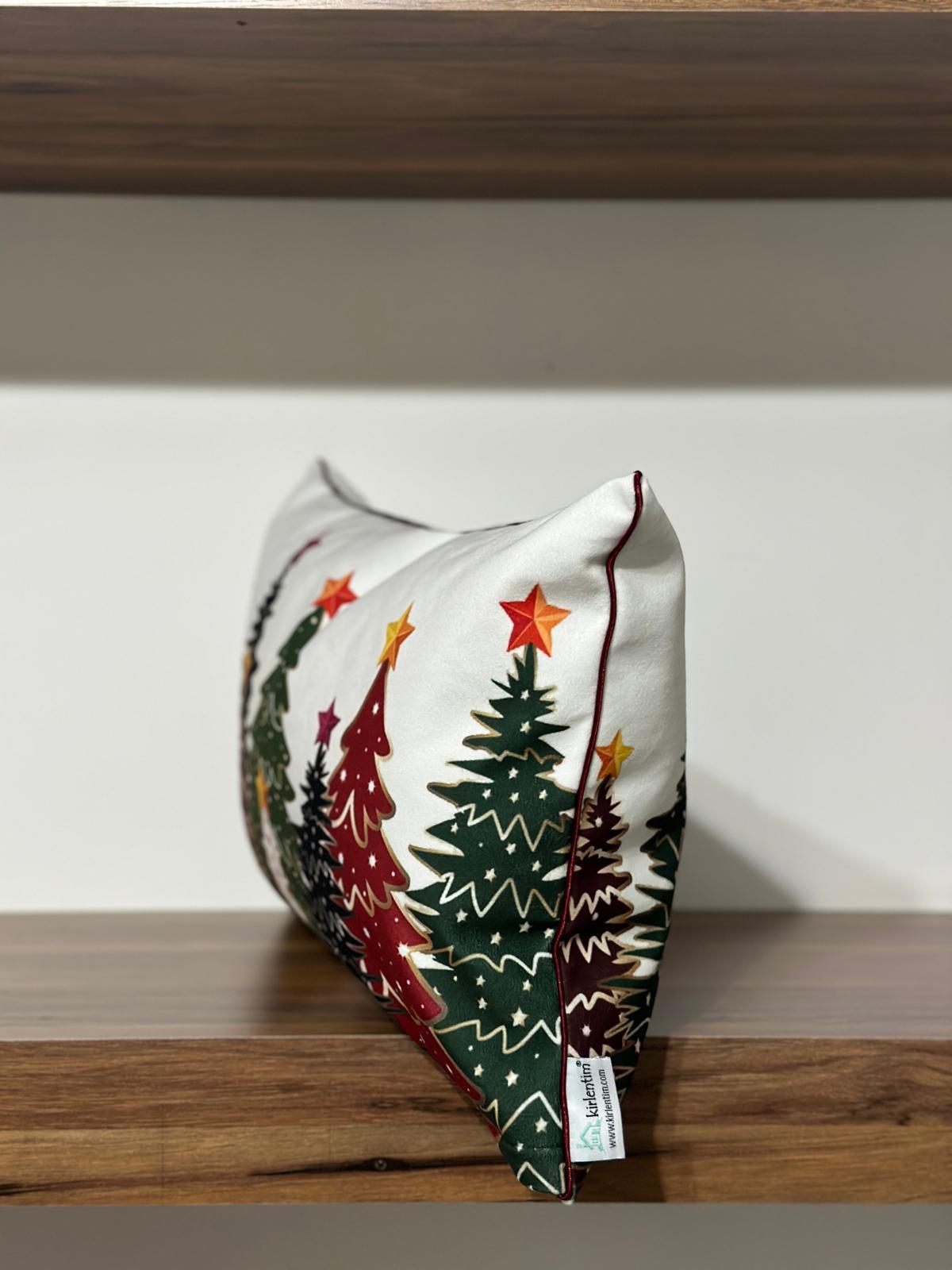 H1264-3050 RENKLİ ÇAM AĞAÇLARI KIRLENT - KILIF