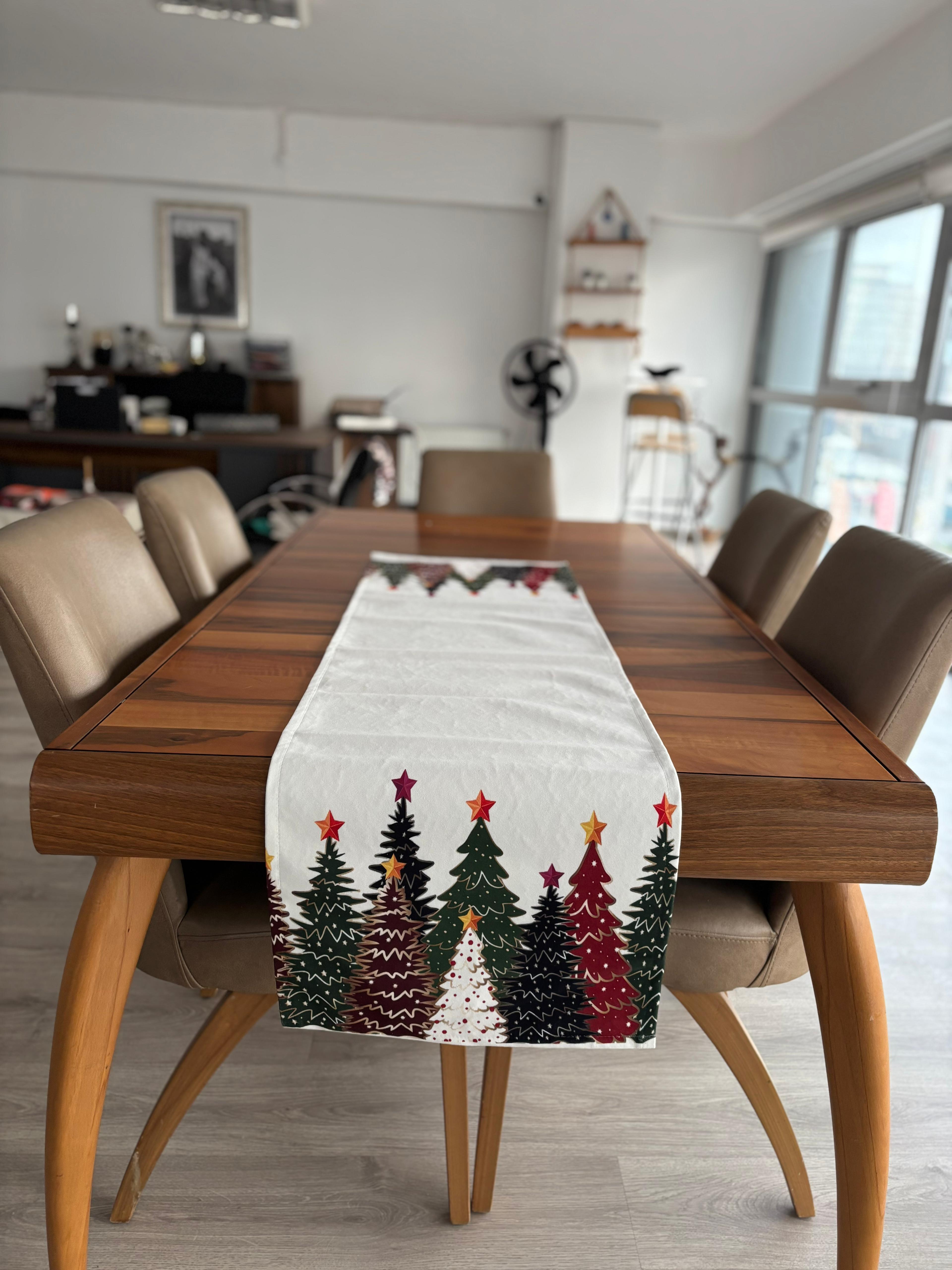 H1264-RNR RENKLİ ÇAM AĞAÇLARI RUNNER