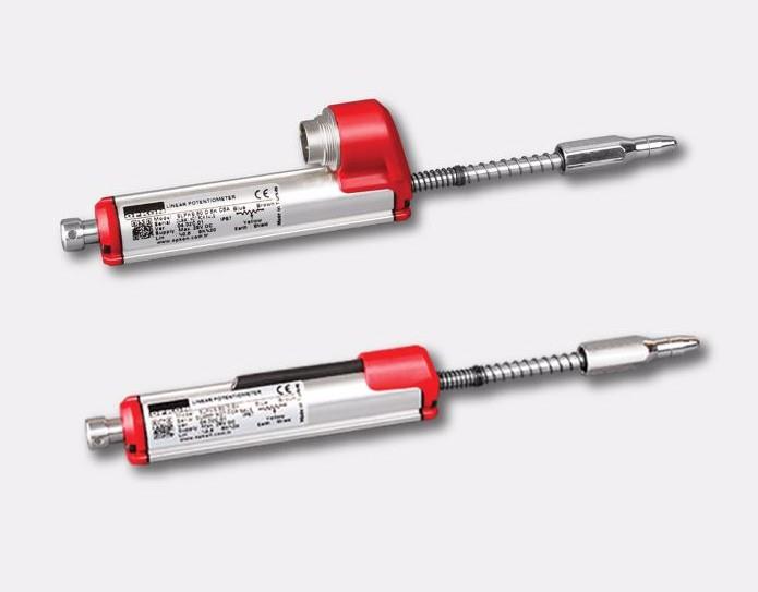 SLPKS Lineer Potansiyometre Dıstan Yaylı Tip, Ince Gövde Serisi 10 - 100 mm