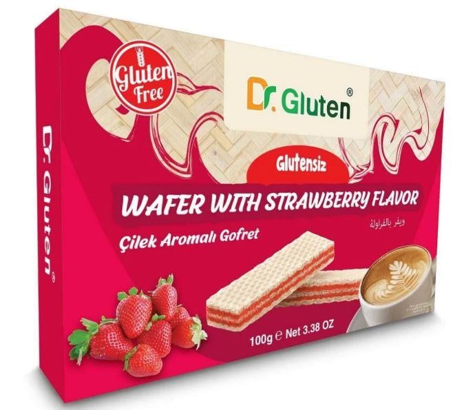 DR.Gluten Glutensiz Çilekli Gofret 100 GrGlutensiz Ürünler