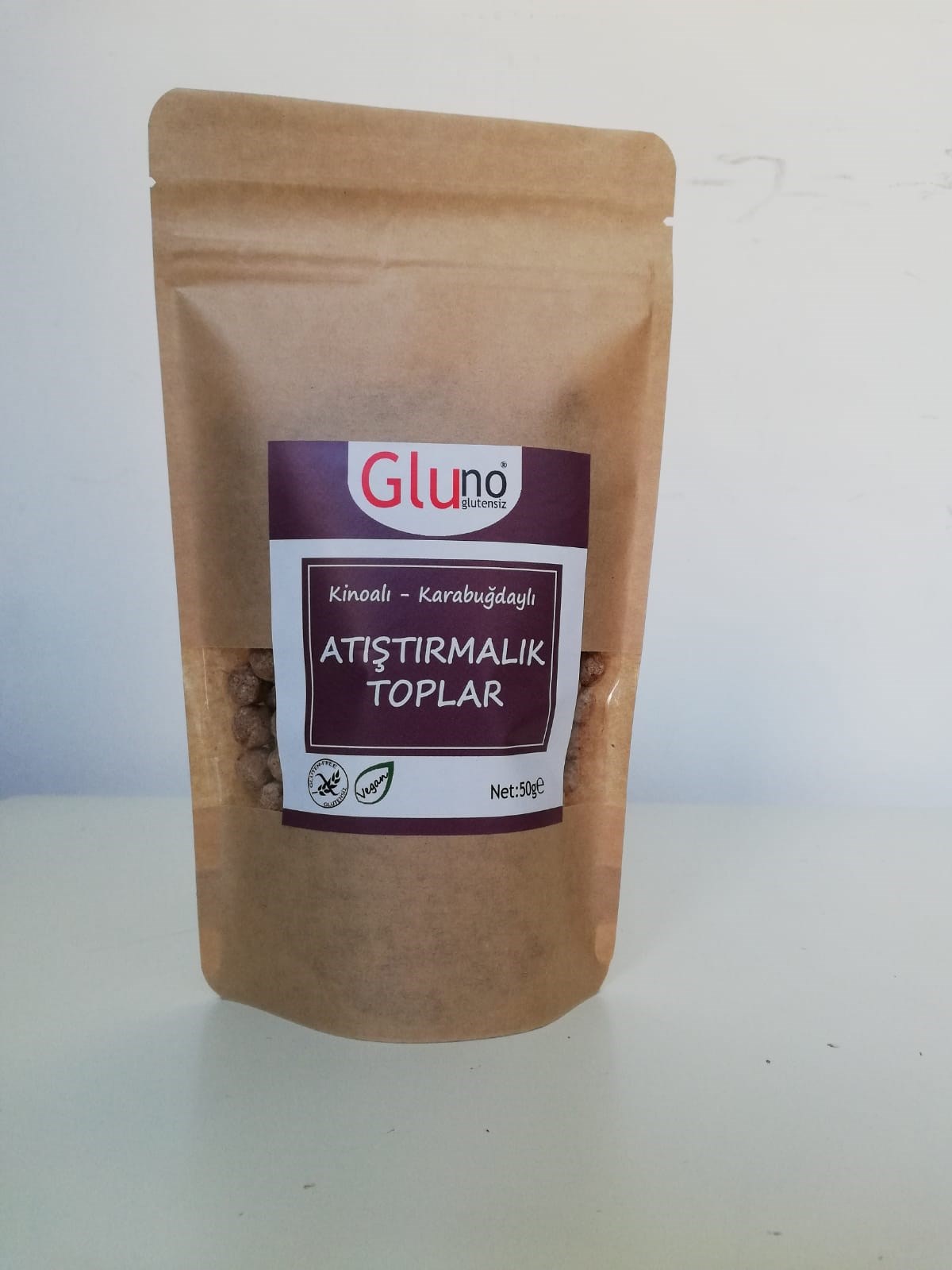 Gluno Glutensiz Kinoalı Karabuğdaylı Atıştırmalık Toplar 50gGlutensiz Ürünler
