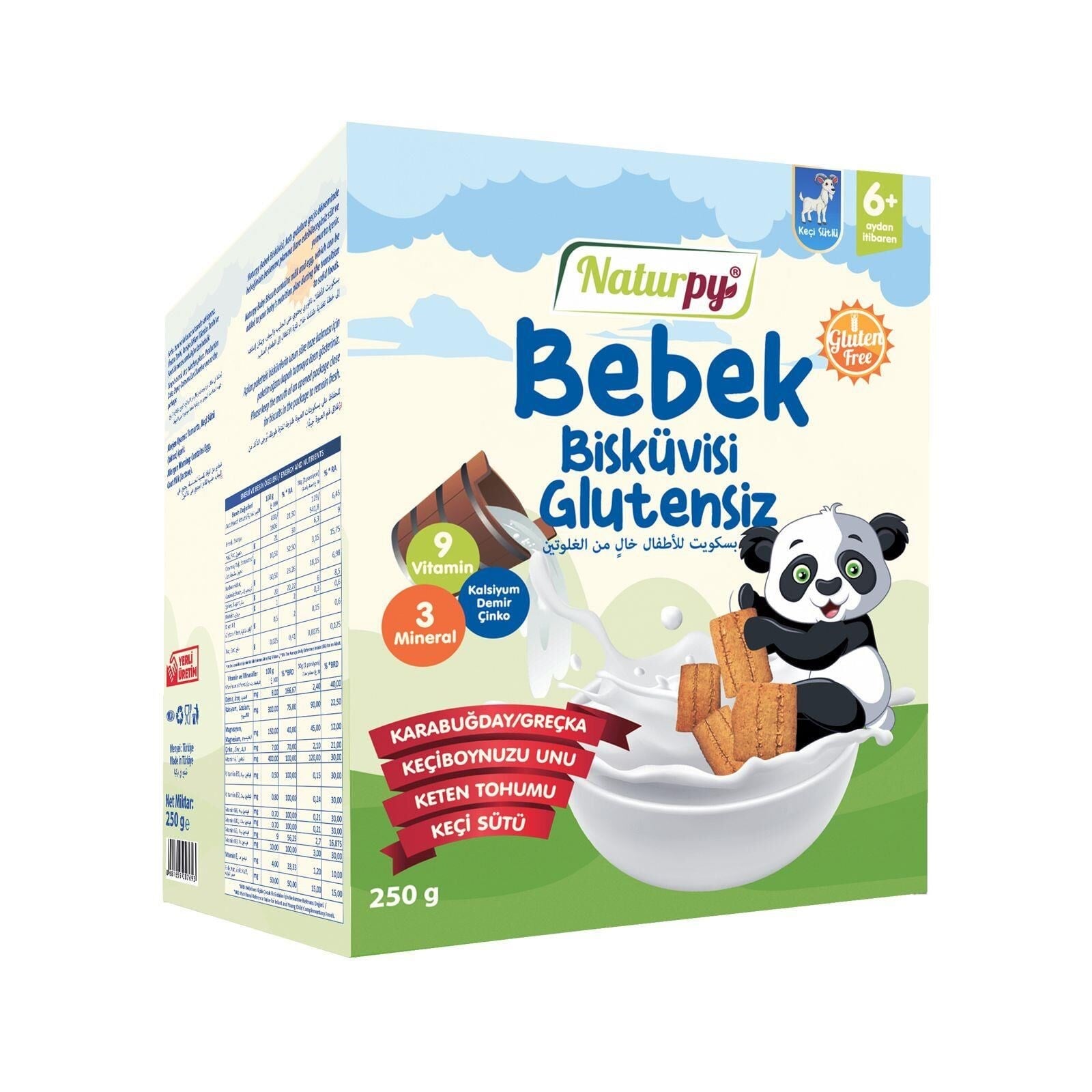 Naturpy Glutensiz Keçisütlü Bebek Bisküvisi 250 gramGlutensiz Ürünler