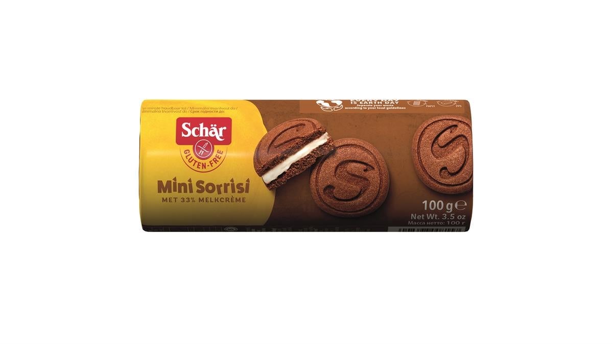 Schar Mini Sorrisi Kaymaklı Çikolatalı Bisküvi 100 grGlutensiz Ürünler
