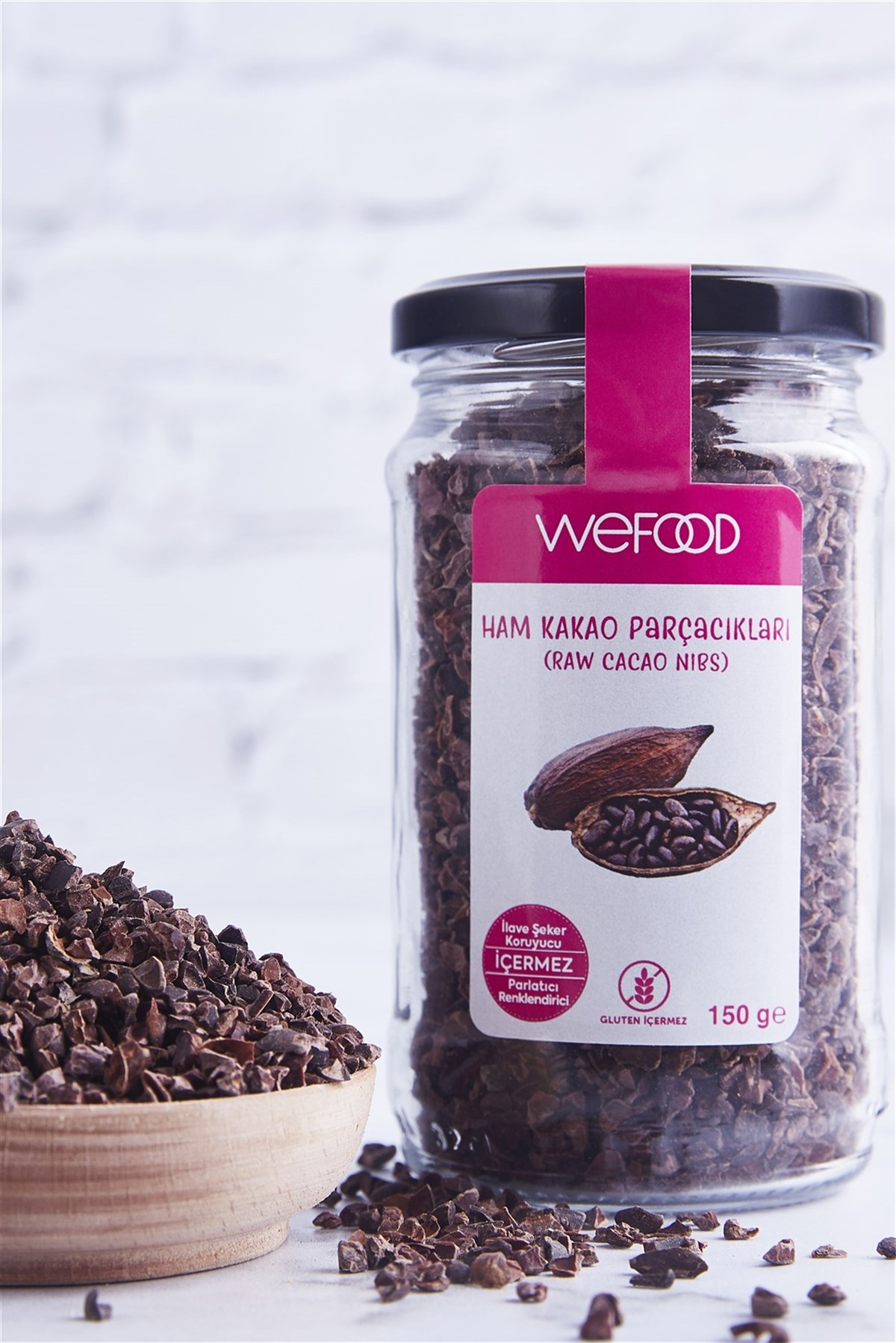 Wefood Glutensiz Ham Kakao Parçacıkları 150 gr (Kakao Nibs)Glutensiz Ürünler
