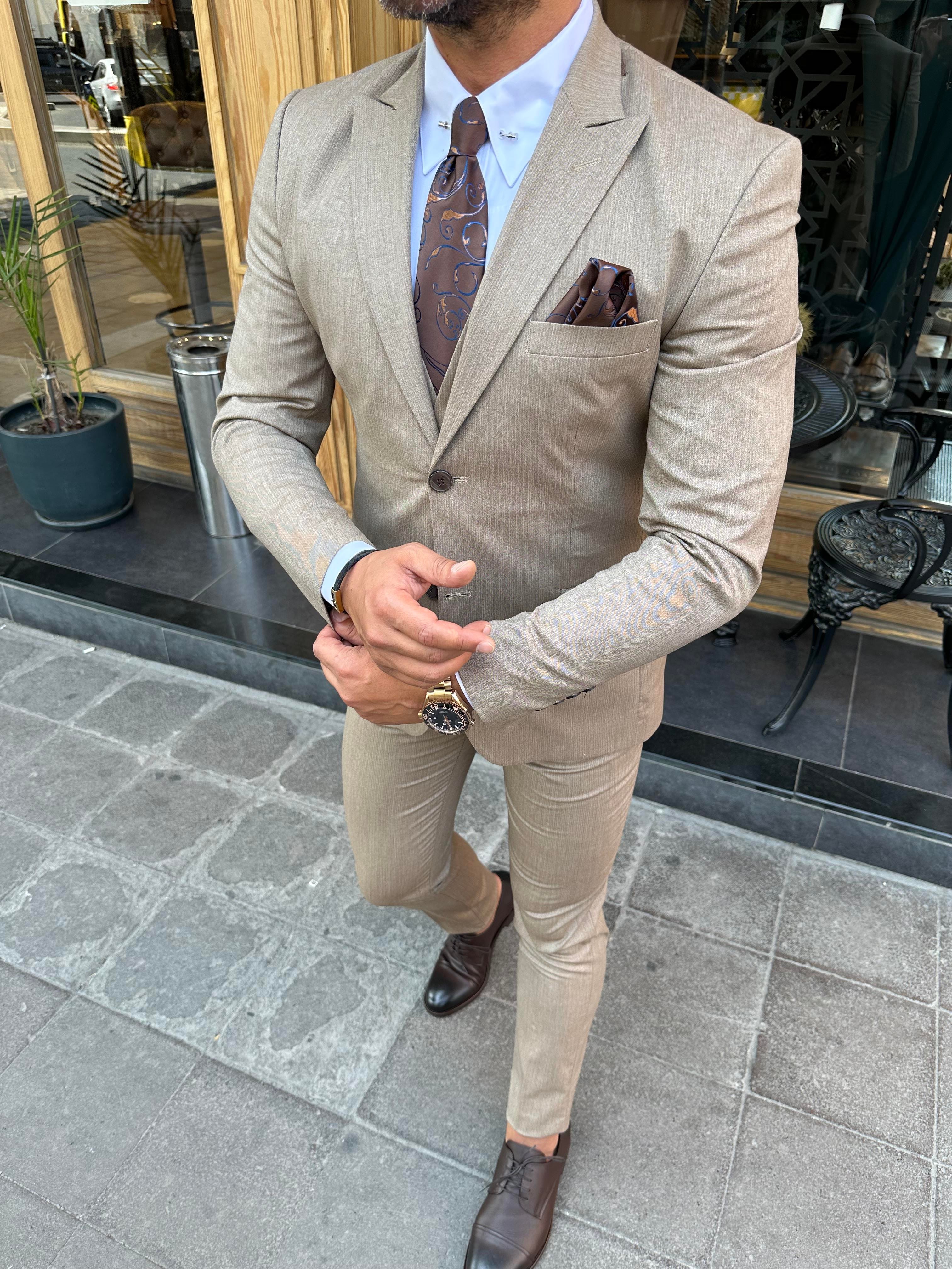 Vizon Slim Fit Yelekli Takım Elbise HT1002