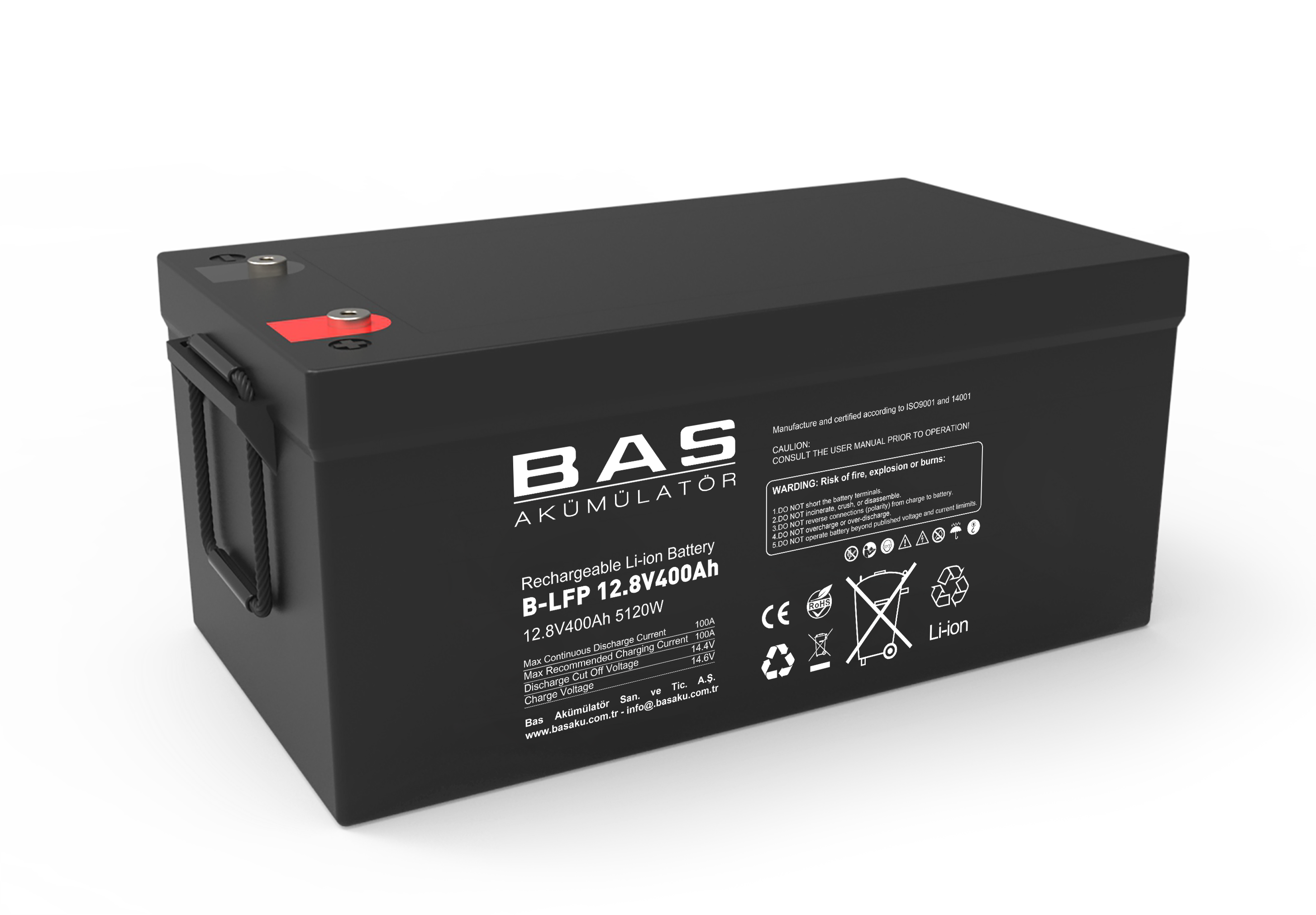Bas 12.8V 400 Ah Lityum 