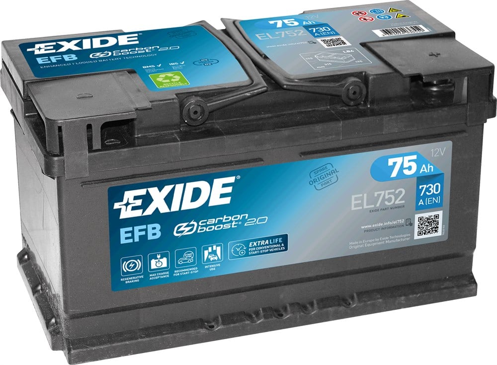 Exide Start-Stop EFB EL752 - 12V 75 Ah Akü