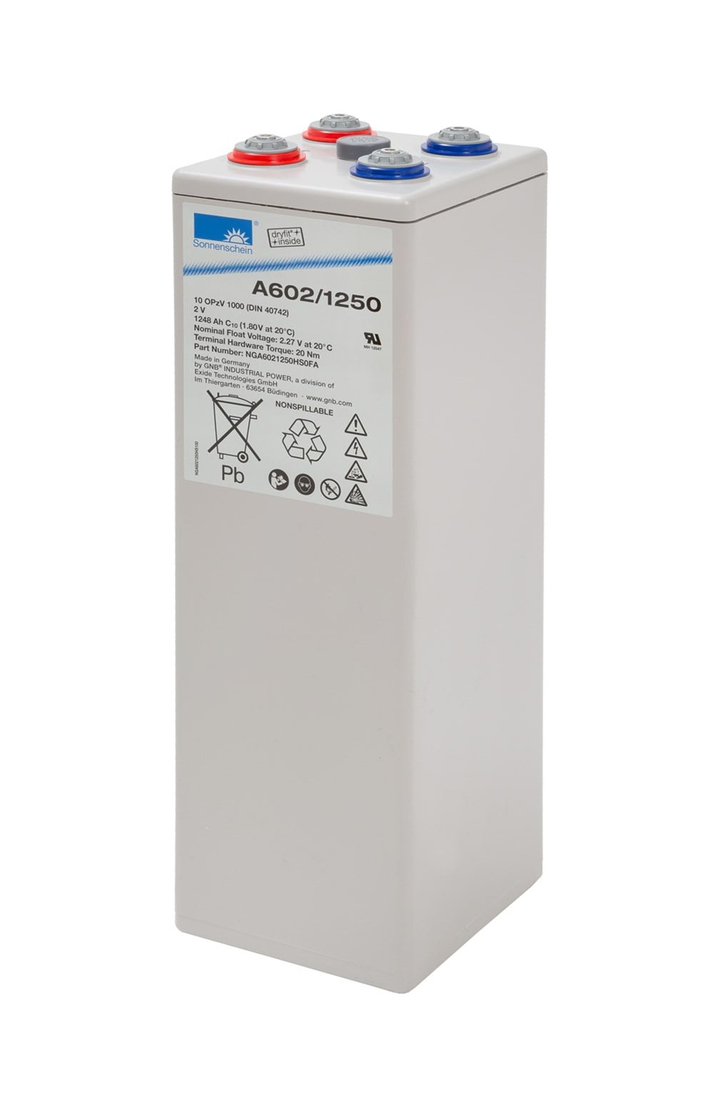 Sonnenschein A602/1250 - 2V 1248 Ah Akü
